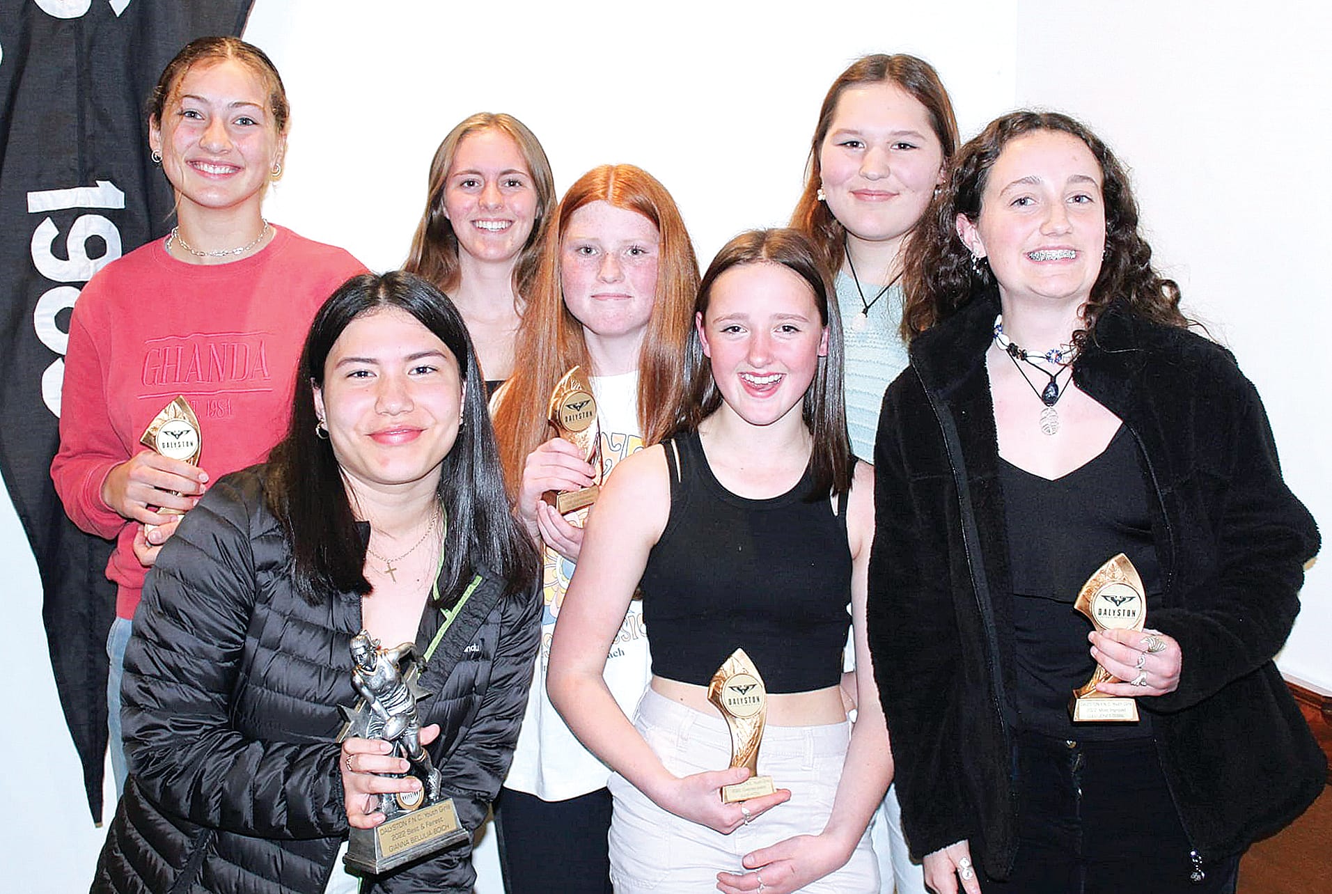 Youth Girls Most Courageous: Milla Laub, B&F: 
Gianna Belulia-Boich, runner up B&f: Marli Box, Coaches Award: Georgia Breckon, Coaches Award: Julia Hitchings, Most Consistent: Billie Orpin, Most Improved: Lulu Jones-Terrilla, Best Team Player: Mia Weston (Absent), Most Versatile: Grace Humphris (absent).