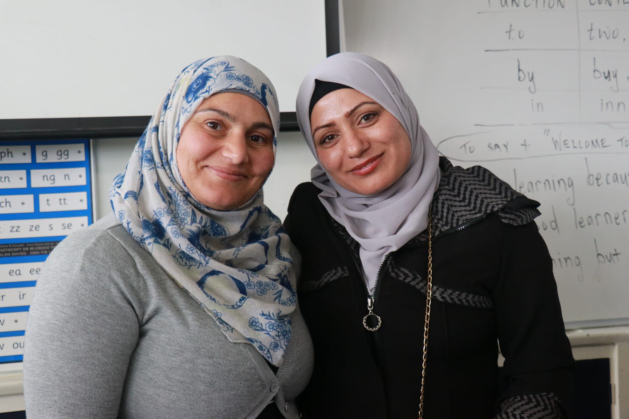 Migrant English students Khadija and Iman had the opportunity to meet fellow students at the BCAL luncheon in celebration of Adult Learners Week.