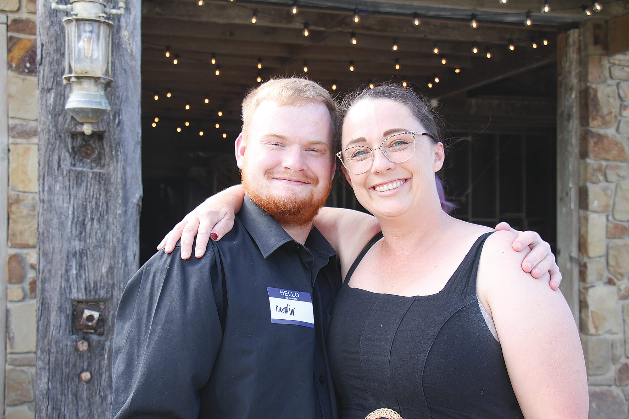 Tayla and Kaedin from Wonthaggi at the all-abilities Valentines Day disco in Kilcunda B37_0725