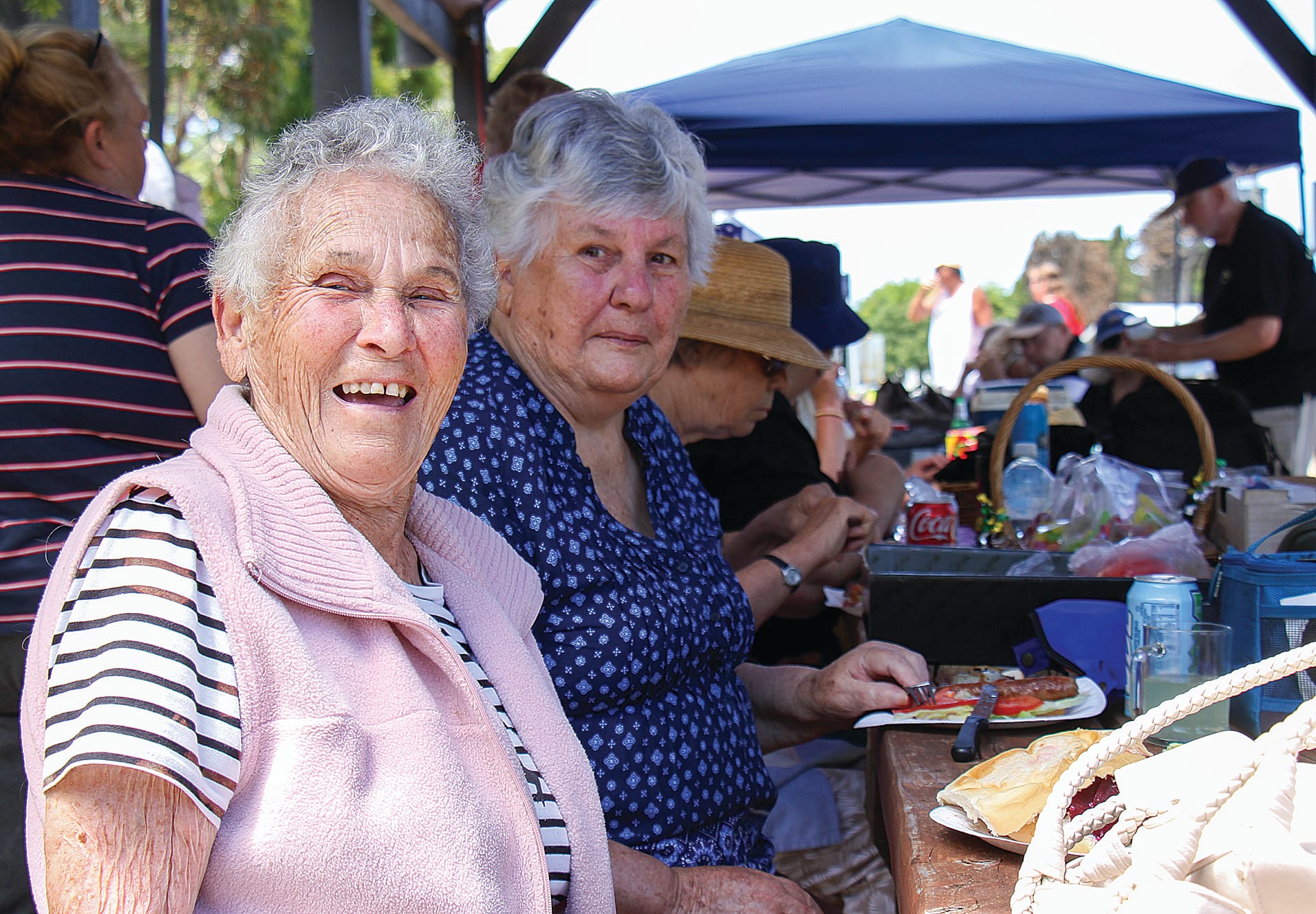 Jinks and Laura enjoying the Tarwin Lower Australia Day long table BBQ and duck races. B45_0425