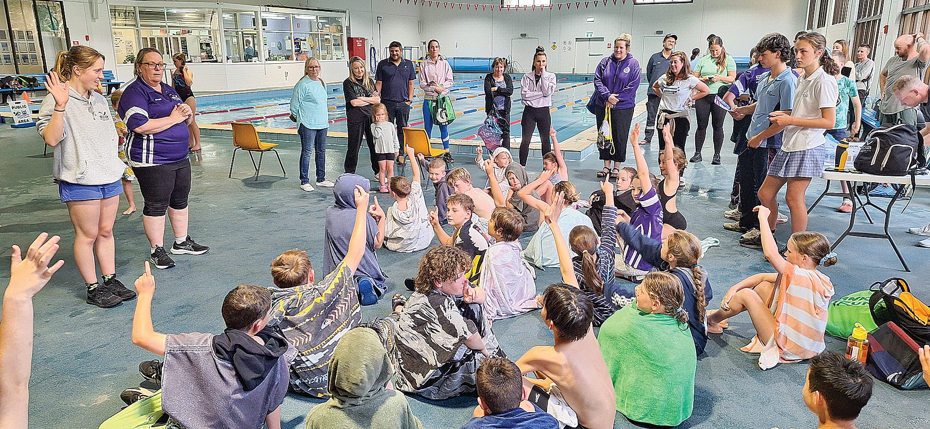 Hands up if you had fun with swim coaches Trinity and Sam helped out by family and older squad members.
