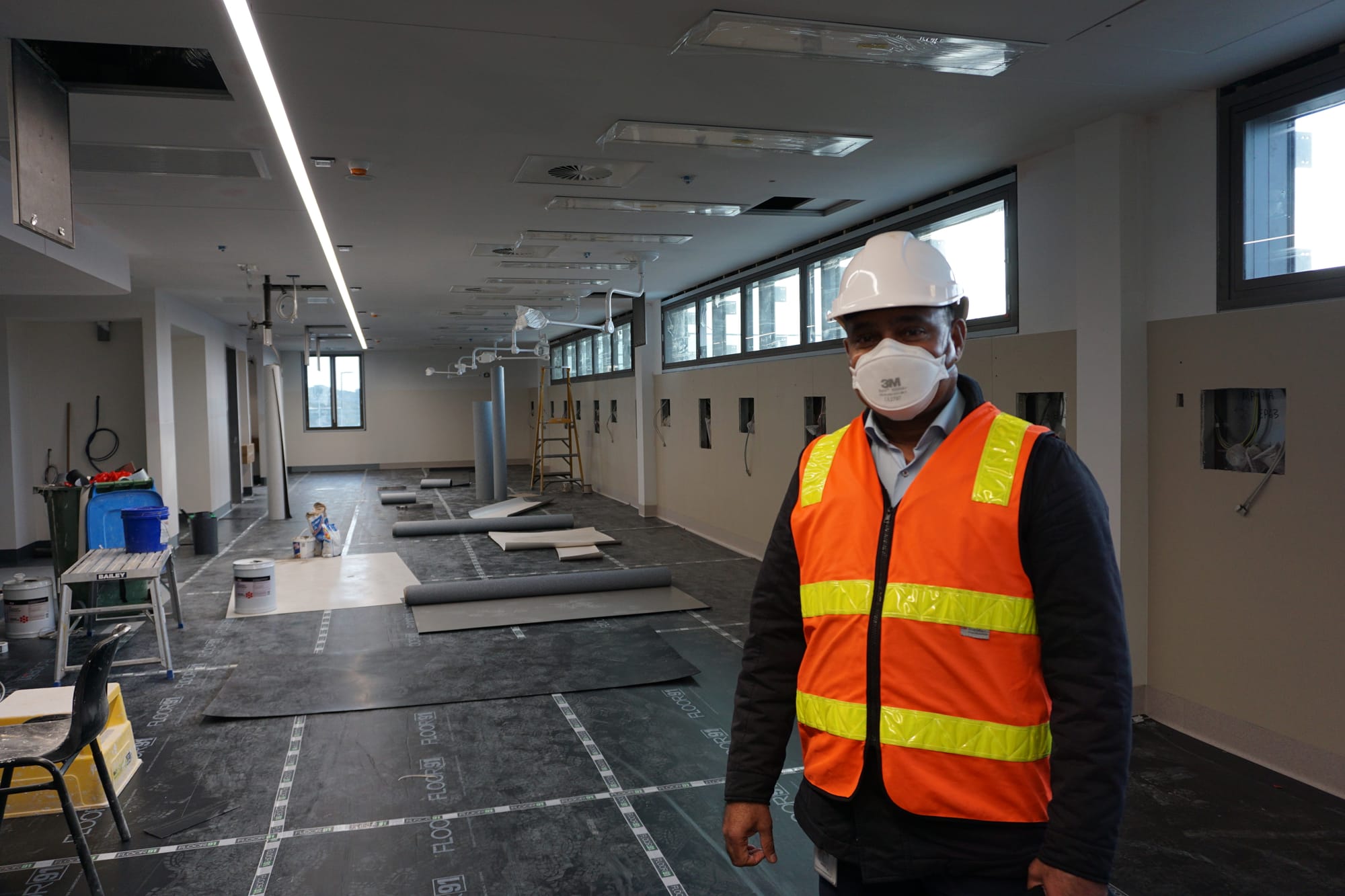 Wimal Kirinde showcases a new area of the surgical ward. 