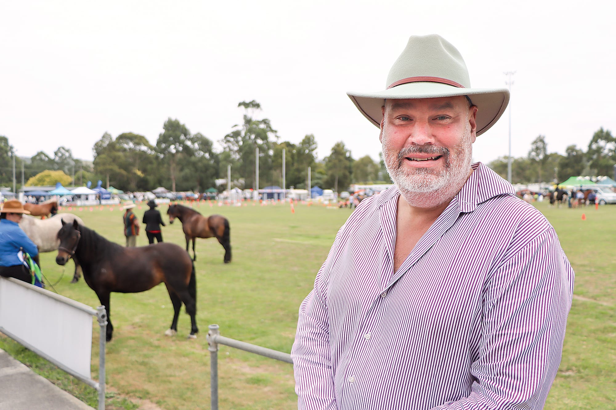 Councillor Scott Rae is pleased horses were back on the program at this year’s Foster Show. A28_0924