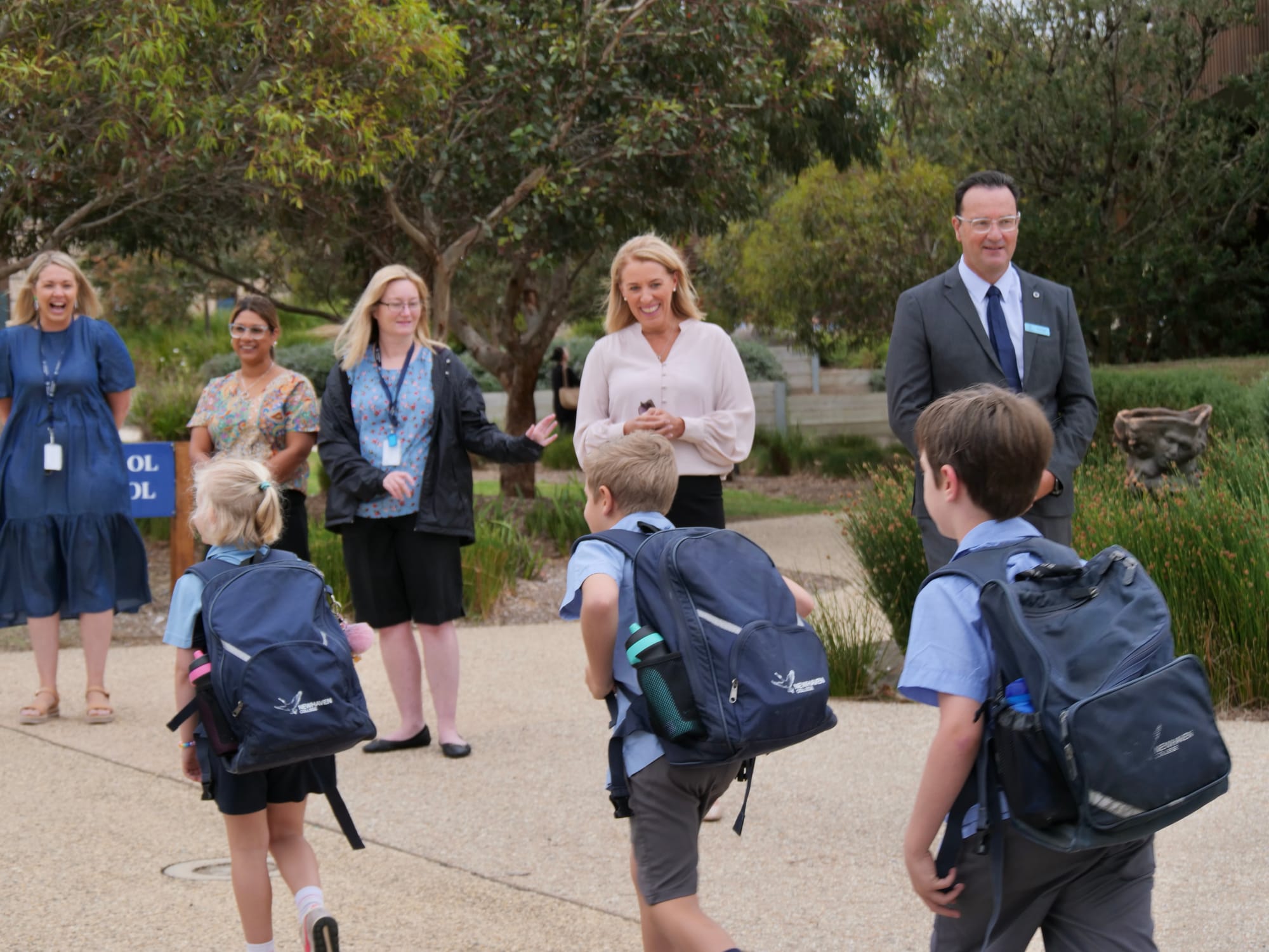 Junior School teachers and support staff joined Head of Junior School Cath Huther and Principal Tony Corr in welcoming students back to school.