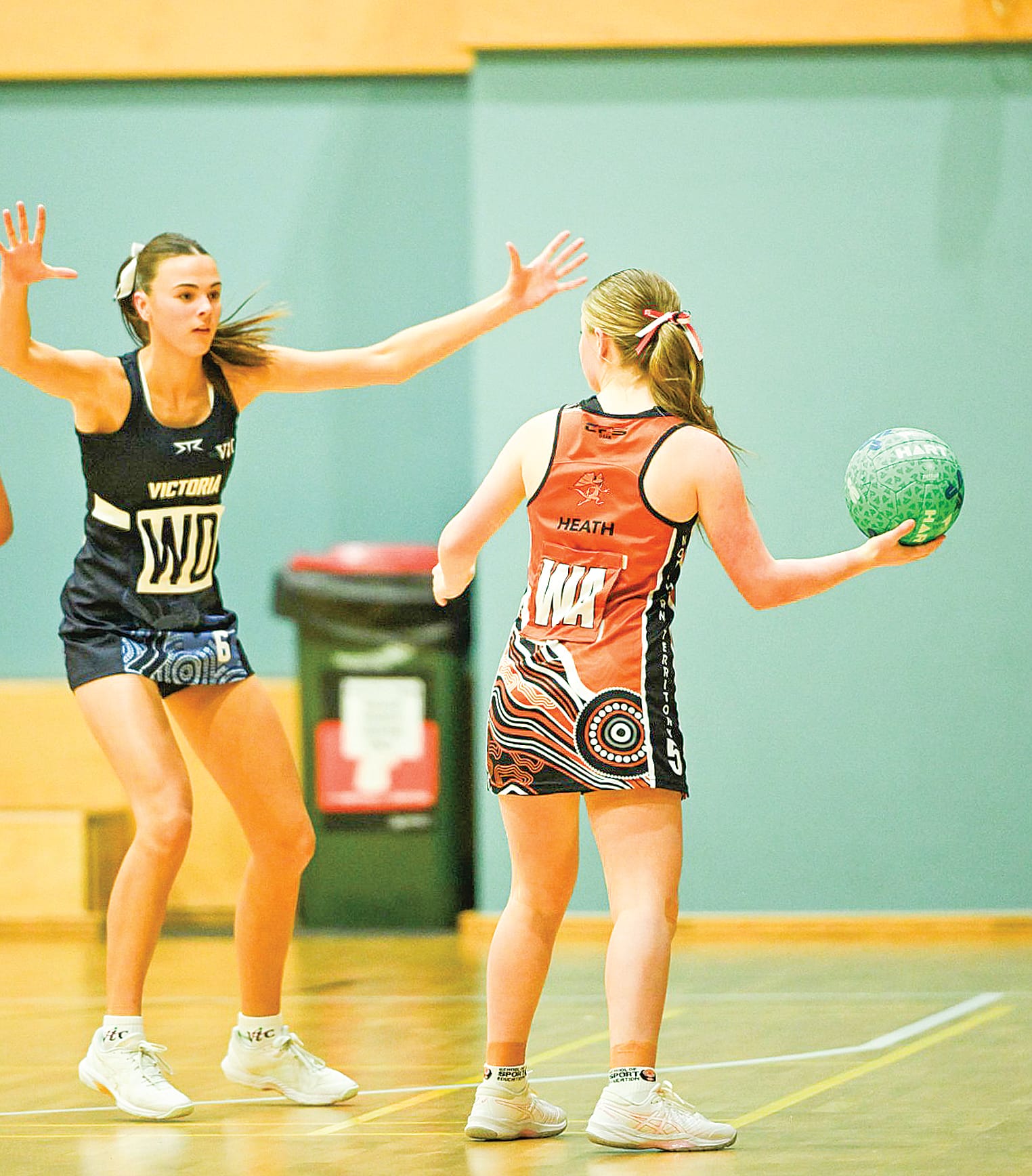 Lacy Fennell defended her Northern Territory opponent in her new position wing defence at the School Sport Australia Games recently.