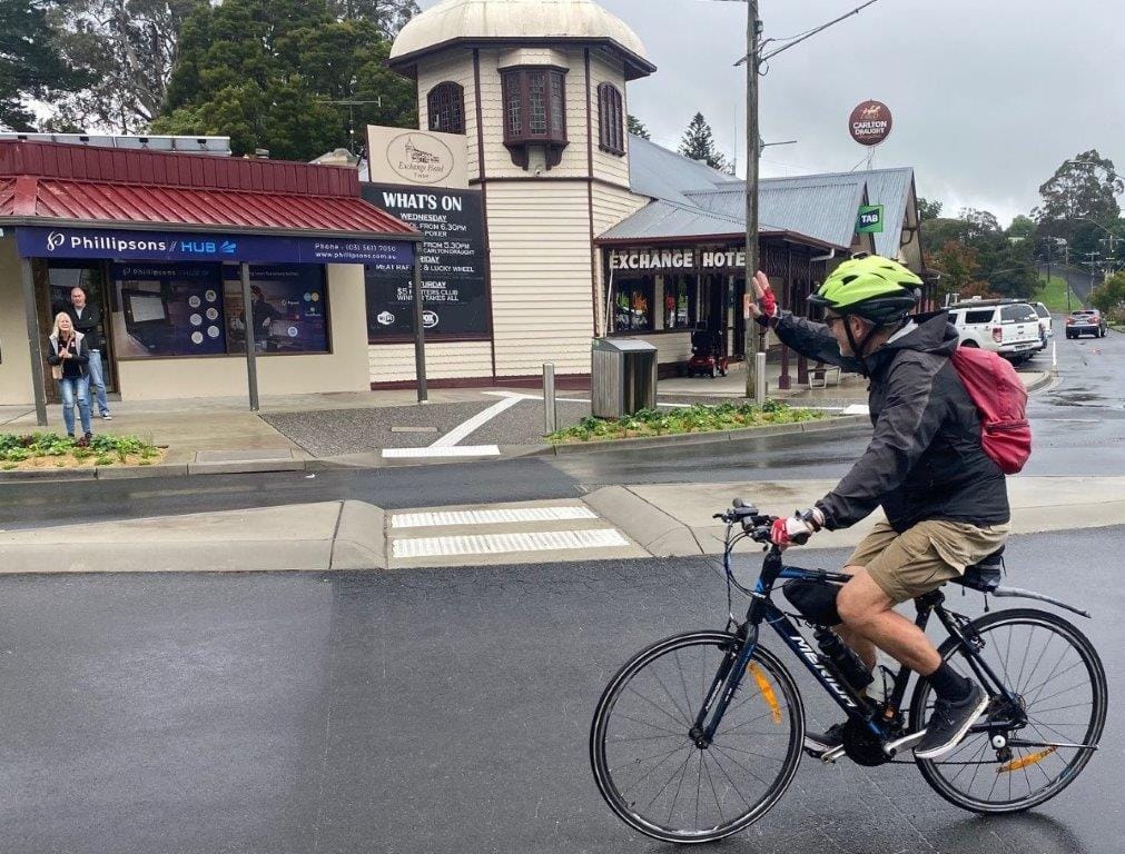 Finally, the skies clear as the riders head for Wonthaggi