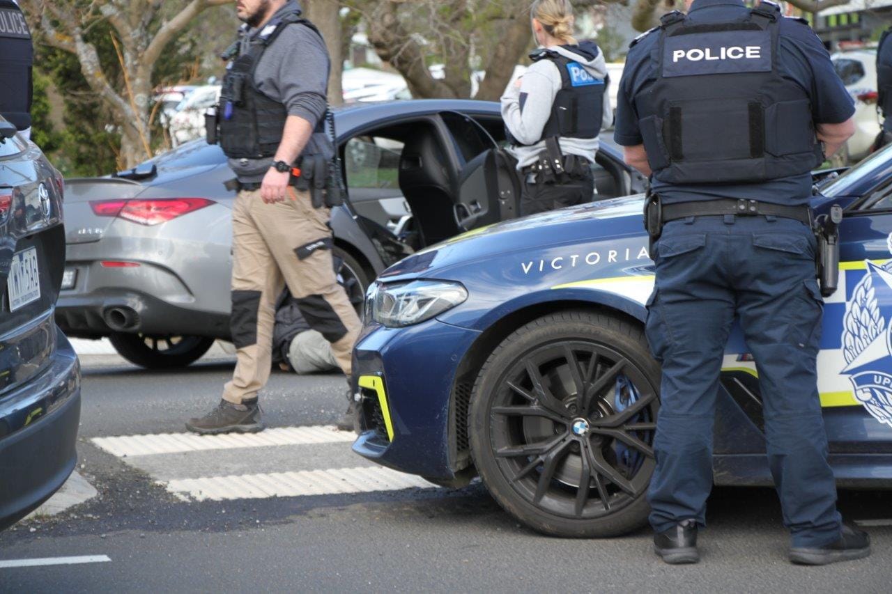 There was a hive of police activity at the corner of McKenzie and Graham streets (Bass Highway) at 11am on Thursday morning.