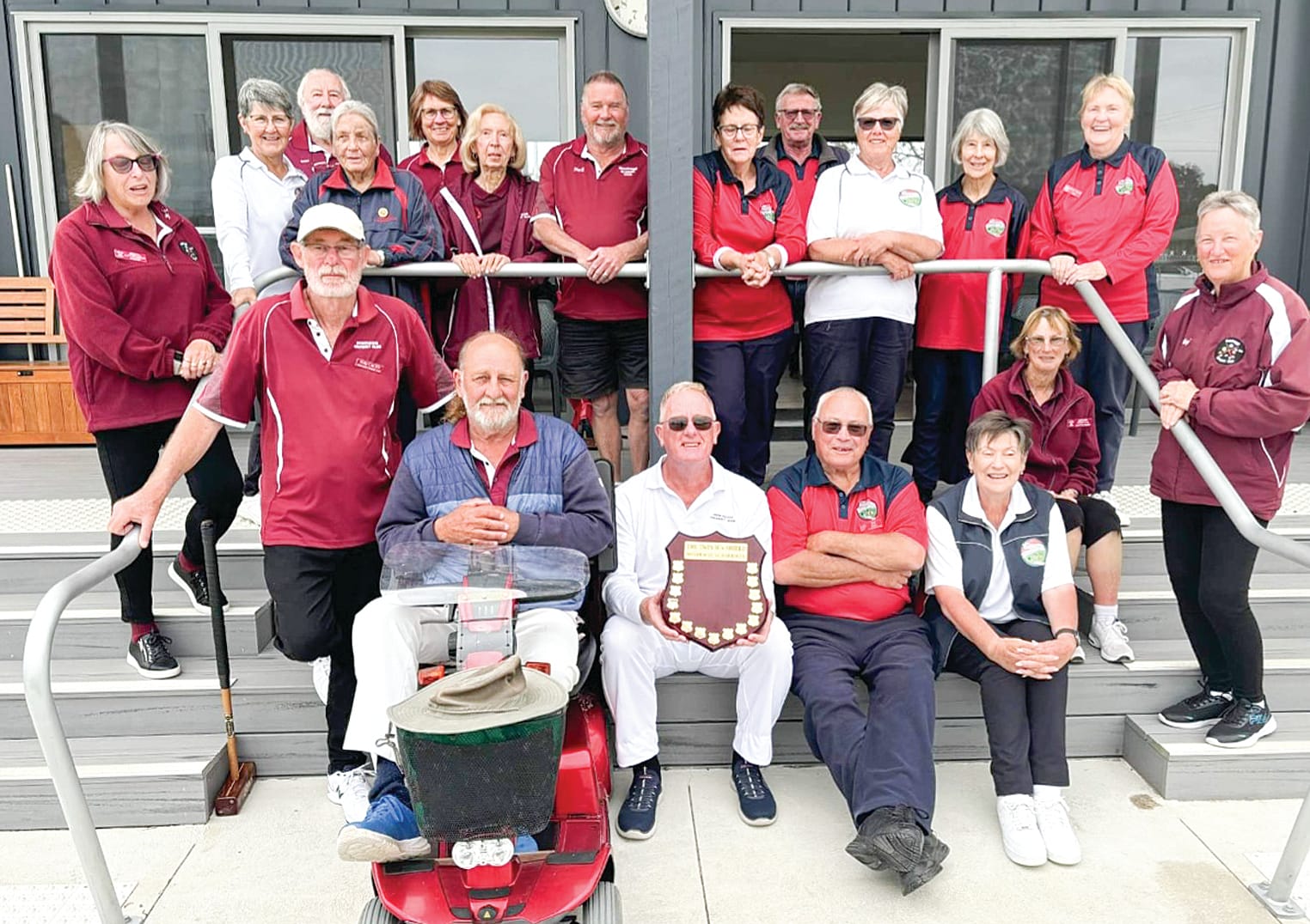 Wonthaggi and Warragul croquet club members after competing in a local derby recently.