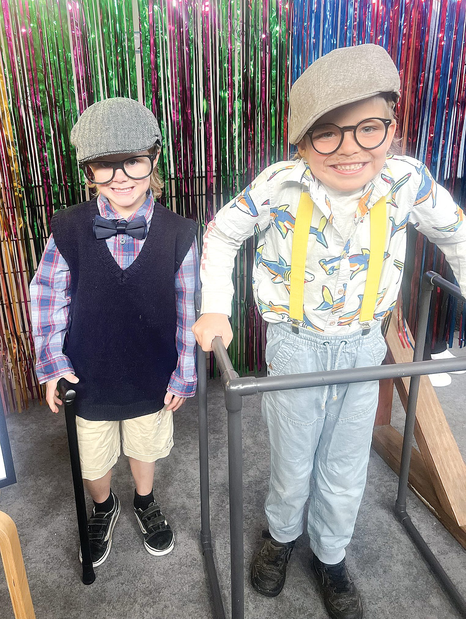 Inverloch Primary School’s Crew and Lincoln were among the cohort of Preps reaching their 100-day milestone on Tuesday. Tk04_3125