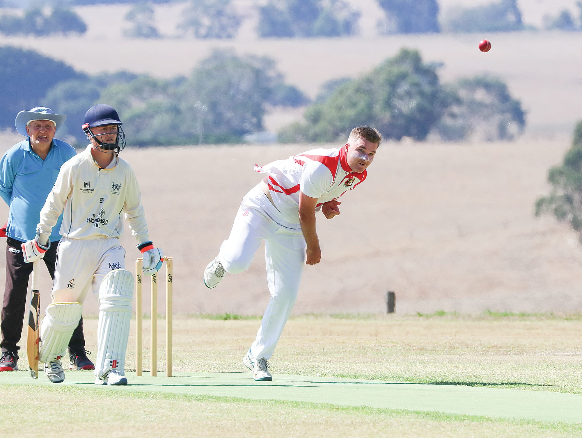 Darcy Berryman persists through a tough innings for Nerrena, tossing one down the pitch. W11_1025
