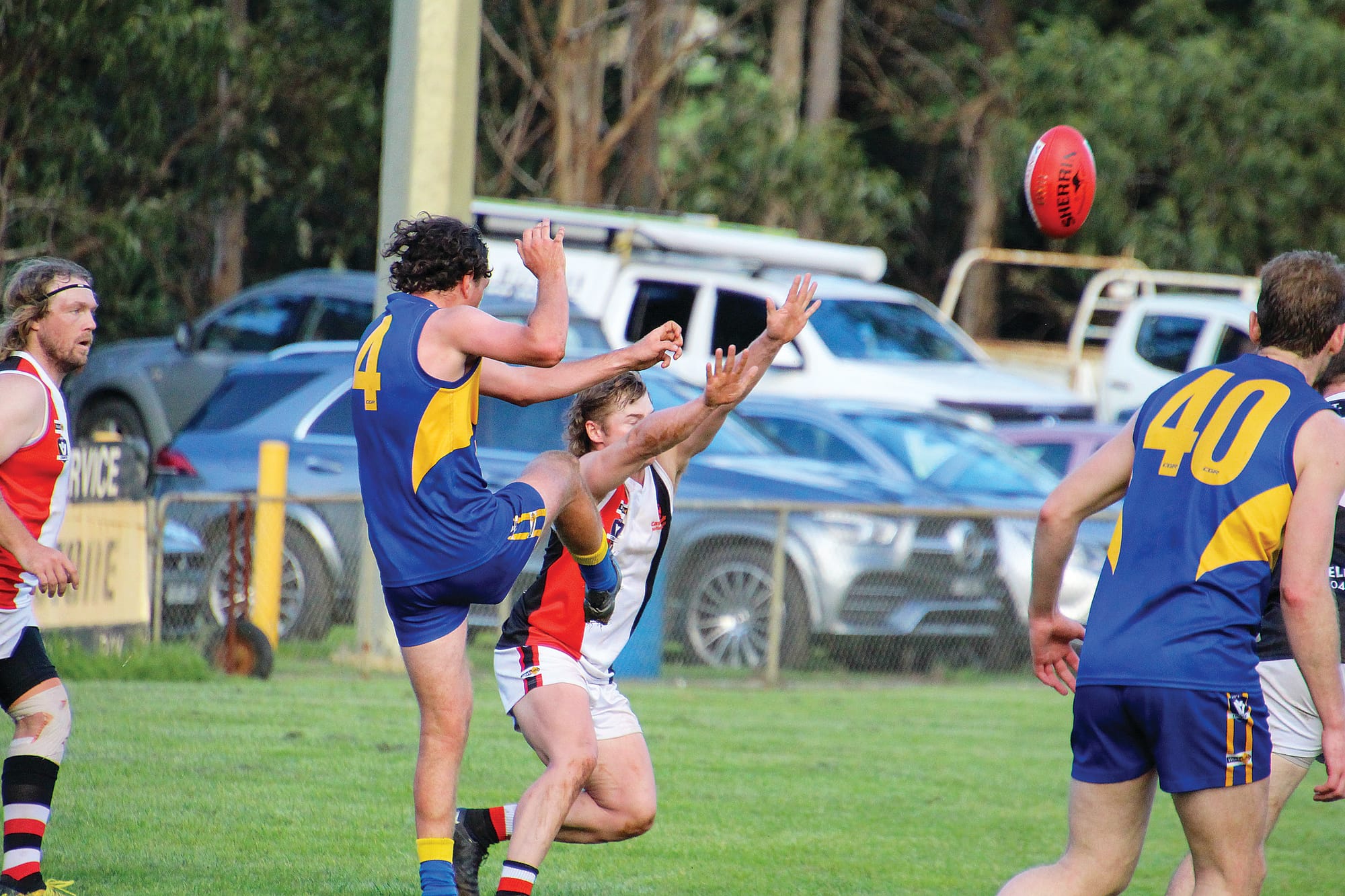 Rhys Grange-Lylak looks for the mark.
