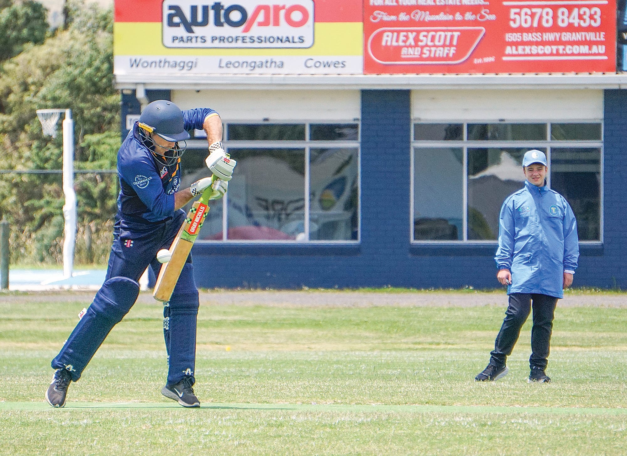 Mitchell Davey bats an awkward shot.