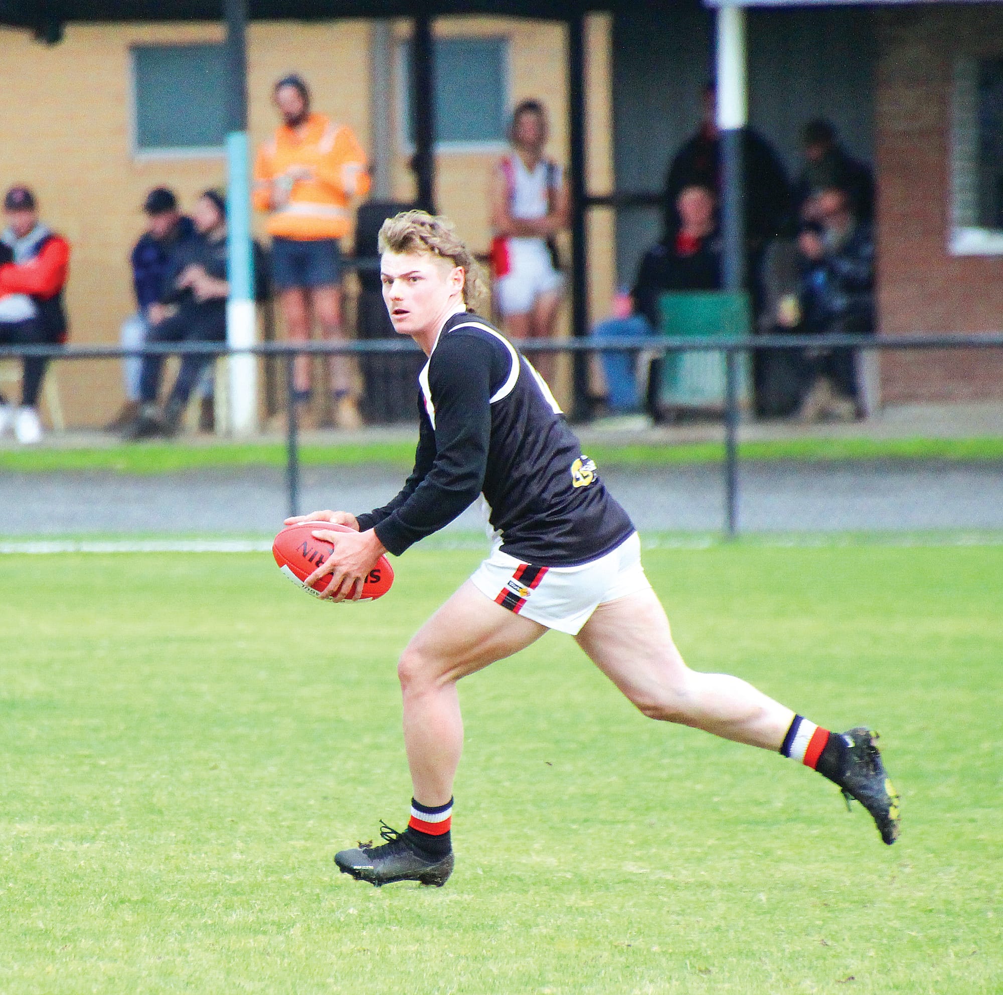 Nyora’s Rhys Grange-Lylak looks for options.