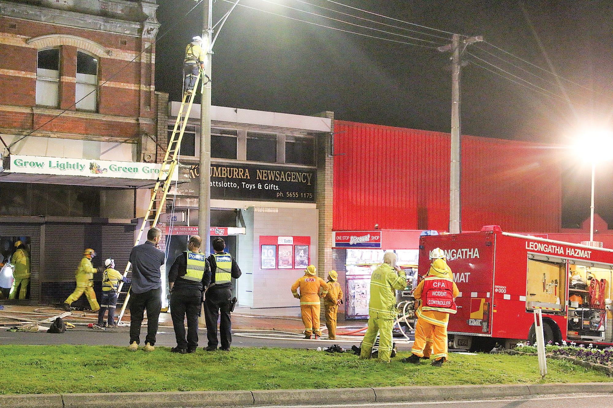 An electricity company worker isolates the power. A11_3022