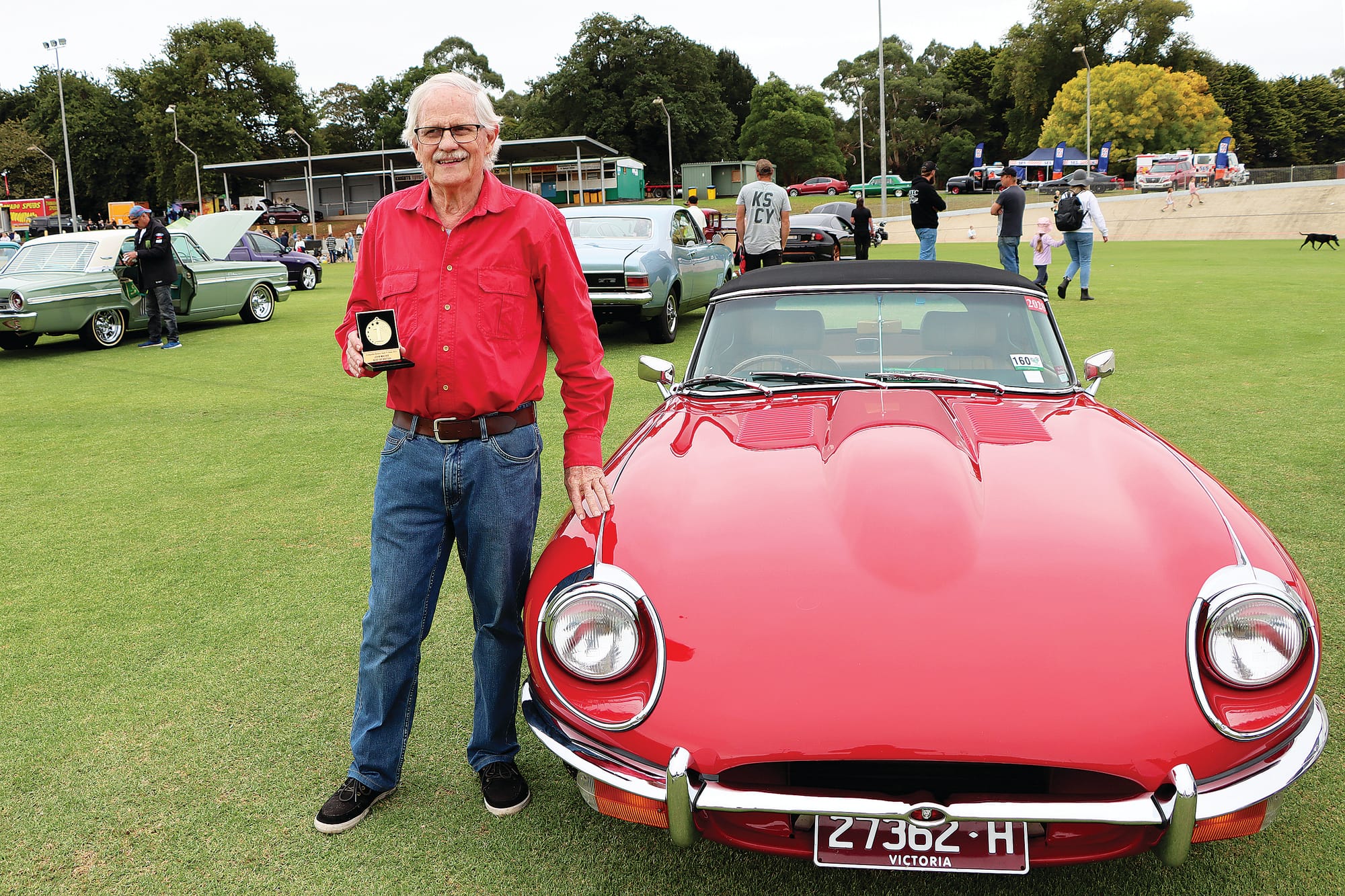 ‘Best of British’ winner John Abbott with his 1969 series 2 E Type Jaguar.