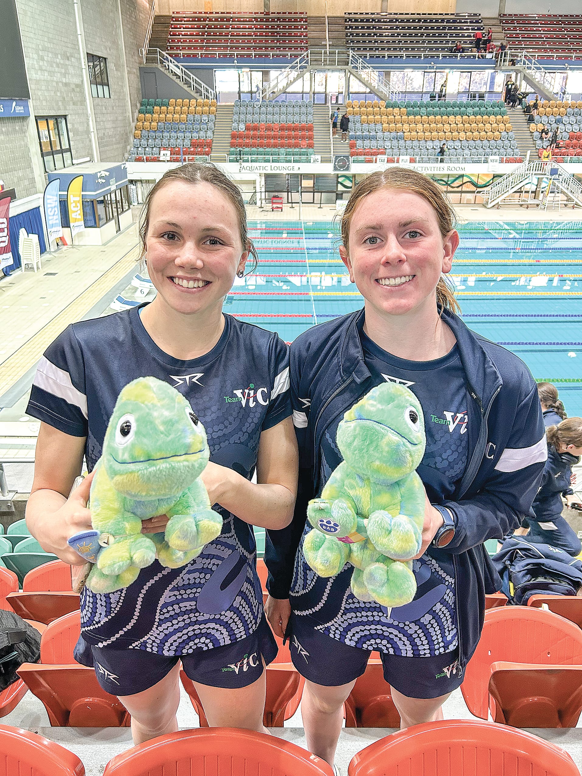 Claudia and Miah loved the team mascots.