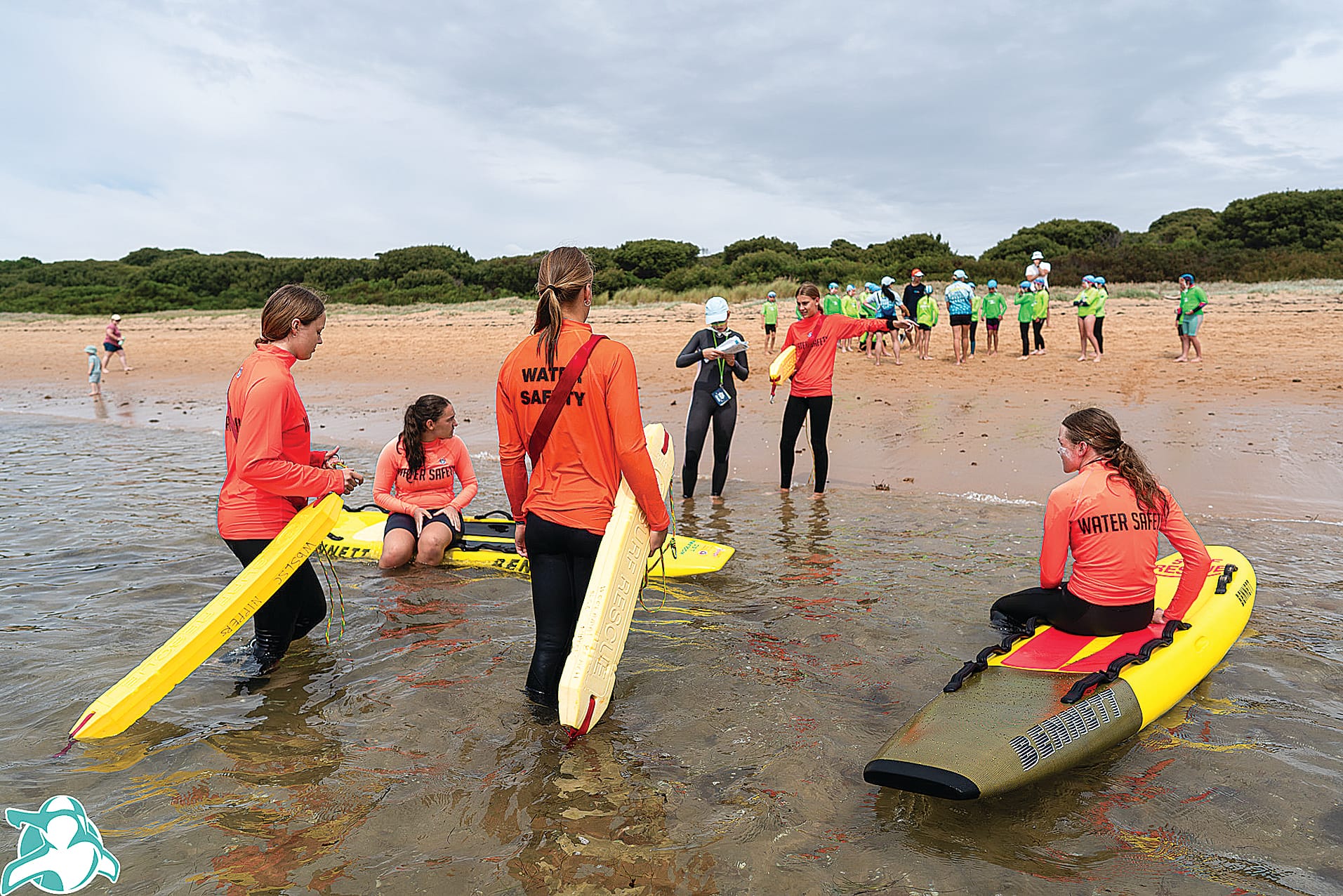 The Nippers learnt water safety skills at the Woolamai Beach Surf Life Saving Club. Photo: Athol Hill.