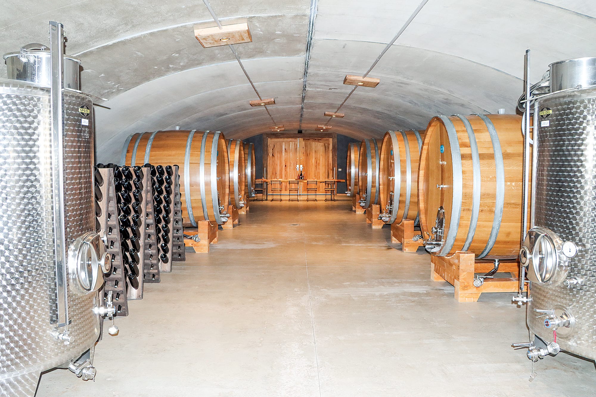 Oak barrels, and fermentation vats feature in ‘The Arches’.