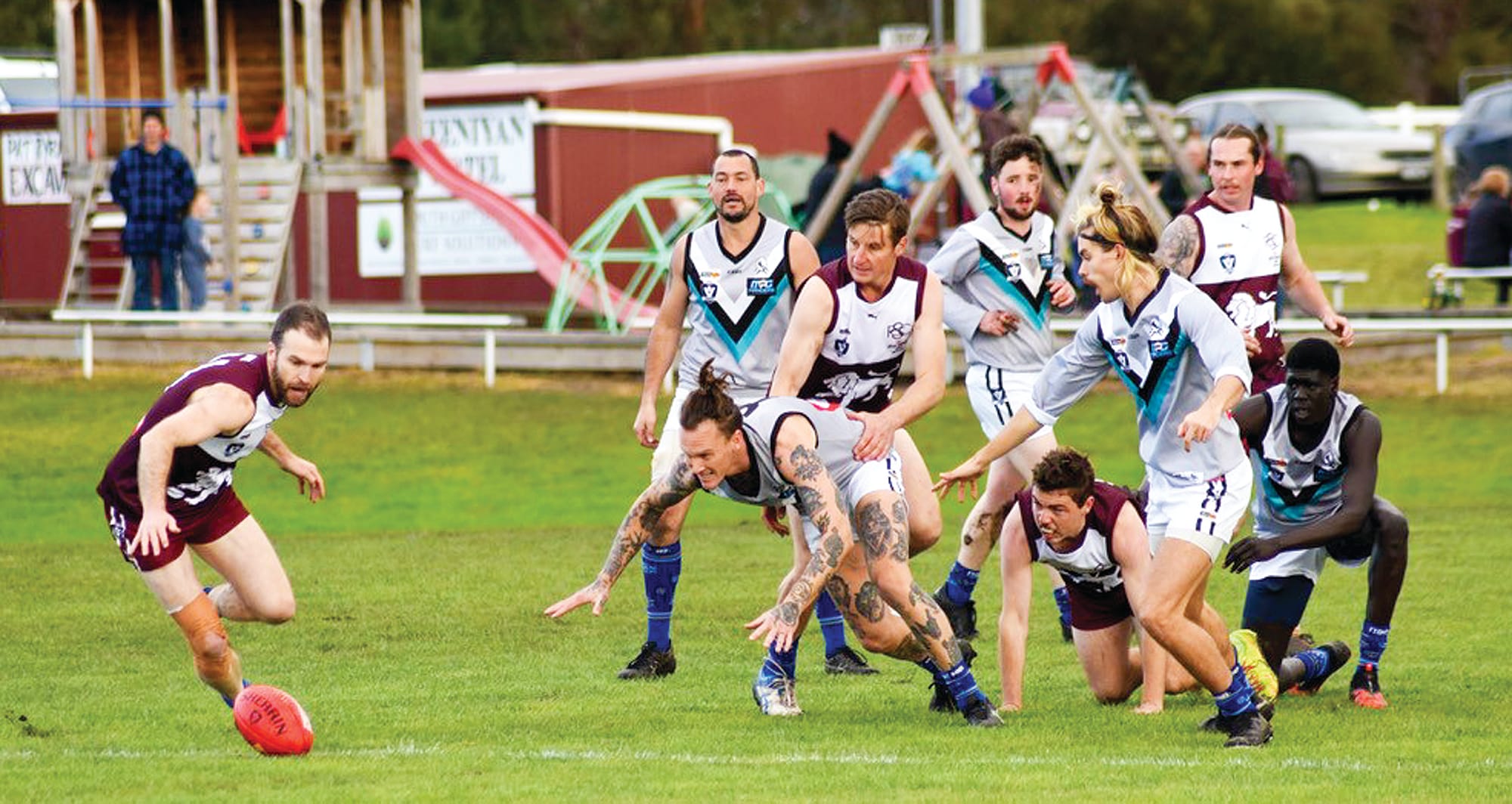 Toora and Stony Creek fought hard in cold conditions on Saturday. 
Photo: Tarley Maurilli-Pullin