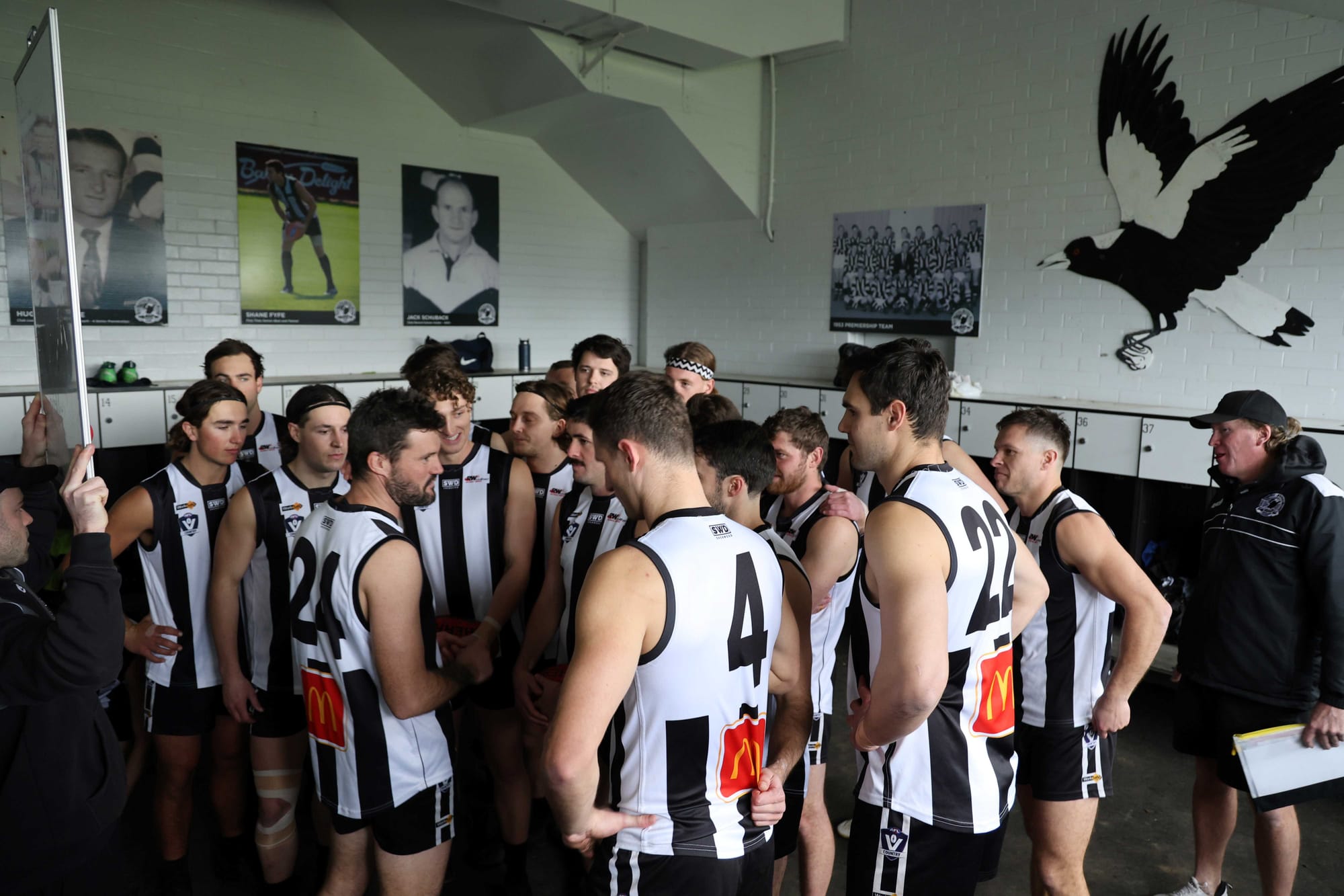 Back where it all began in the Sale rooms before Saturday's contest against the visiting Leongatha side.