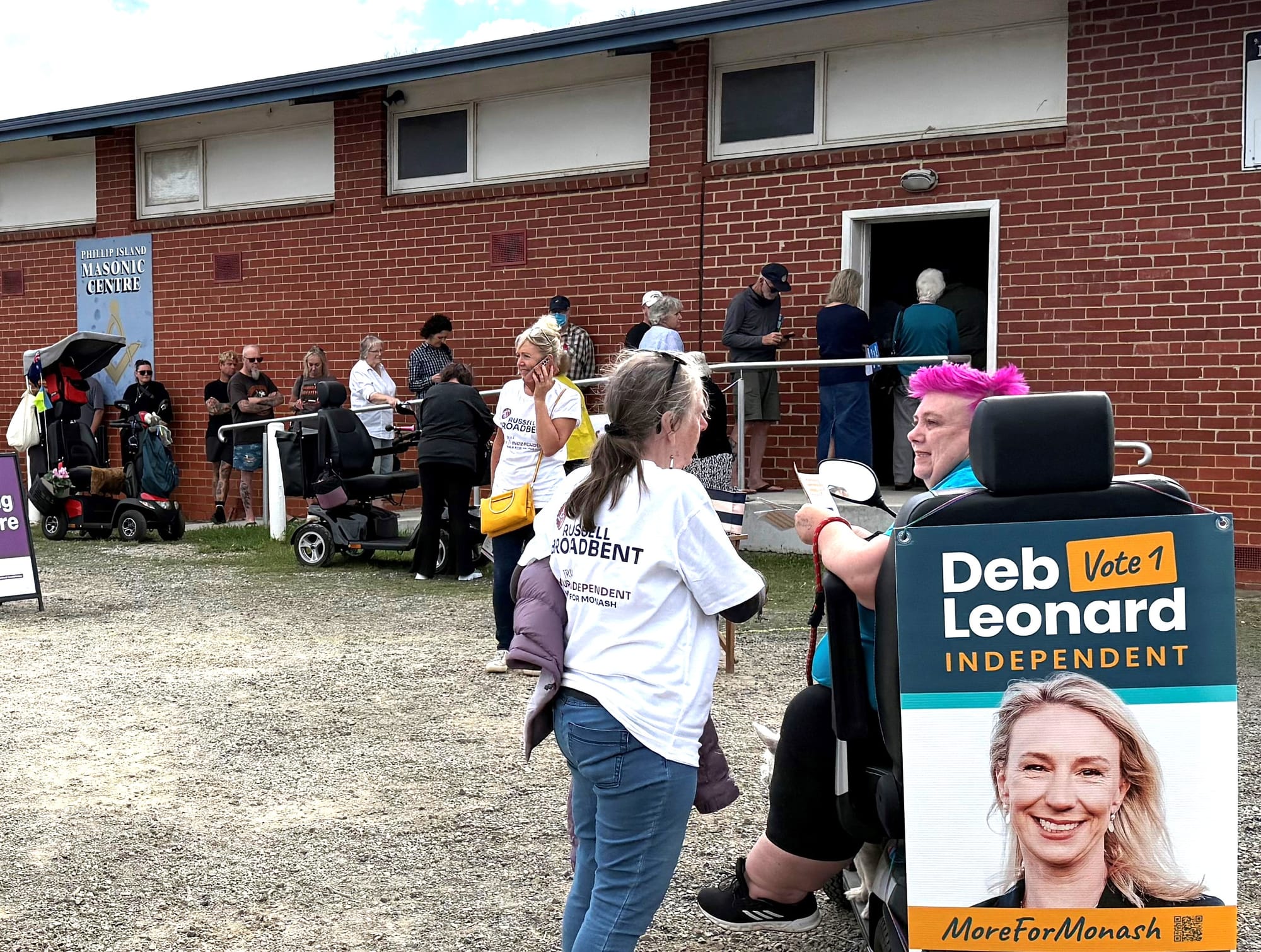 Early voters were queued up outside the Cowes polling booth for much of the day on each of the first three days of voting in the 2025 election.