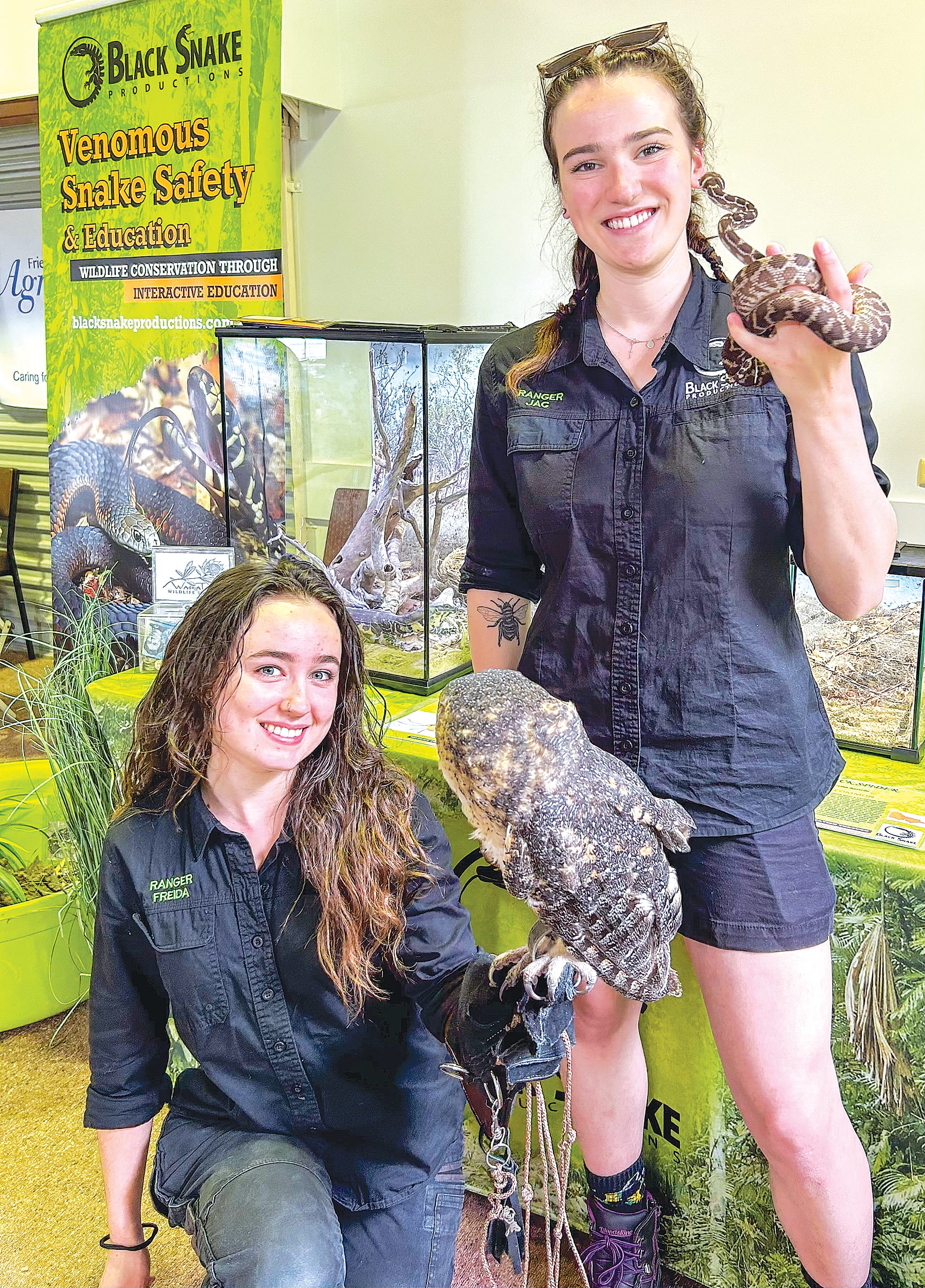 The Black Snake Productions will be at the upcoming Seadays Festival in Port Welshpool with some cute critters.