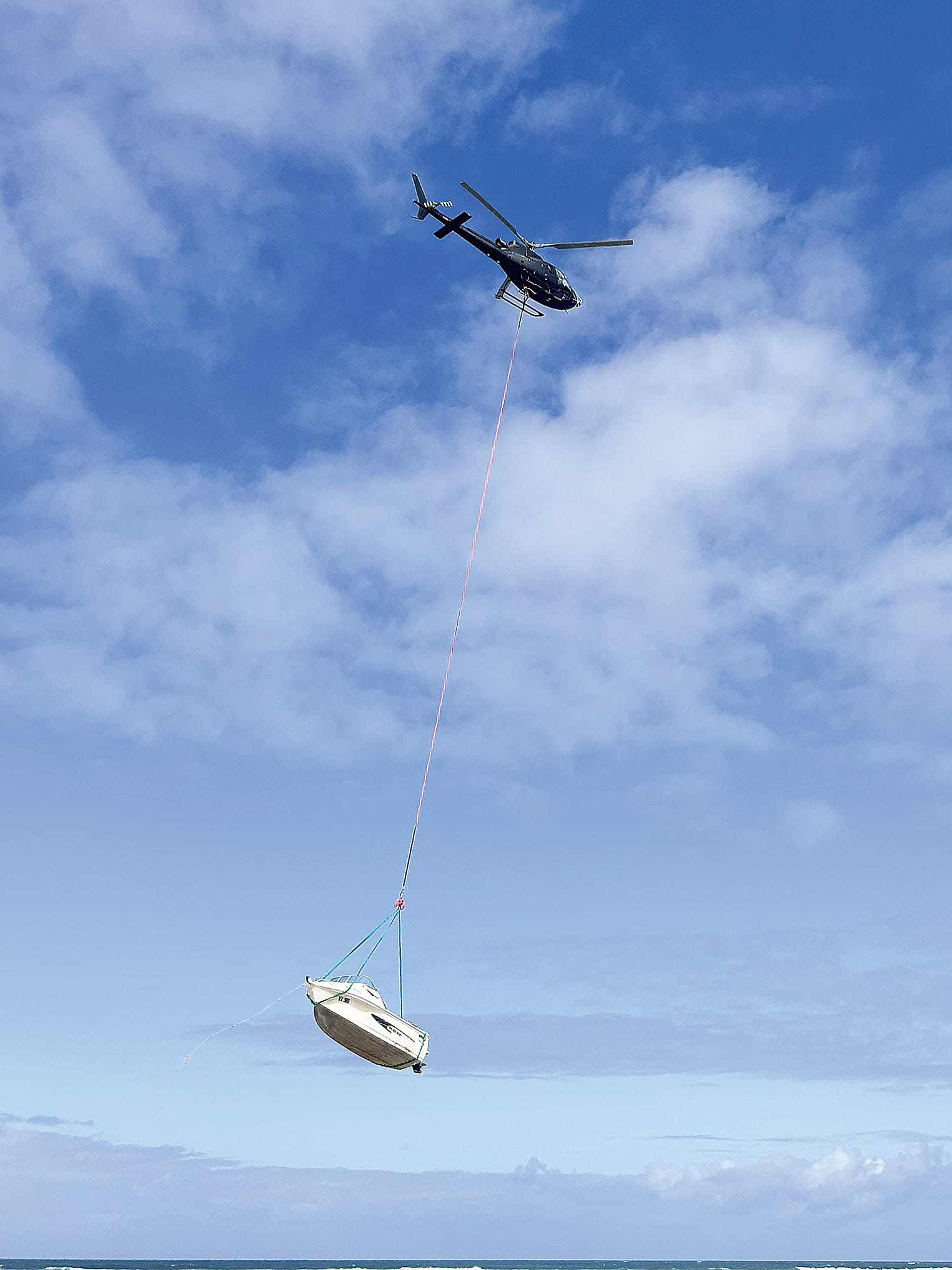 Boat airlifted after fishing misadventure