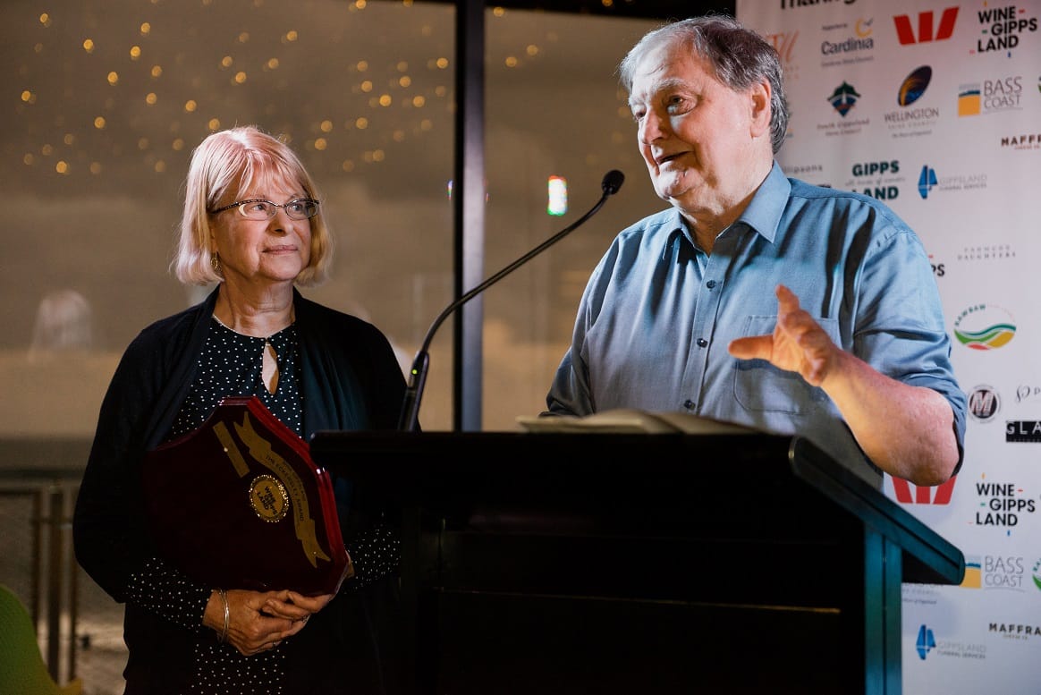 Juliet and Ken Eckersley, Nicholson River Winery, East Gippsland, the inaugural recipients of the Eckersley Award for outstanding contribution to the Gippsland wine sector.