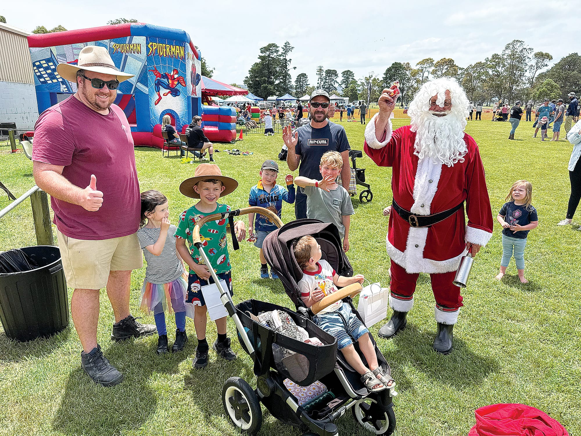 A popular visitor to the Welshpool Lawnmower Racing was Father Christmas.
