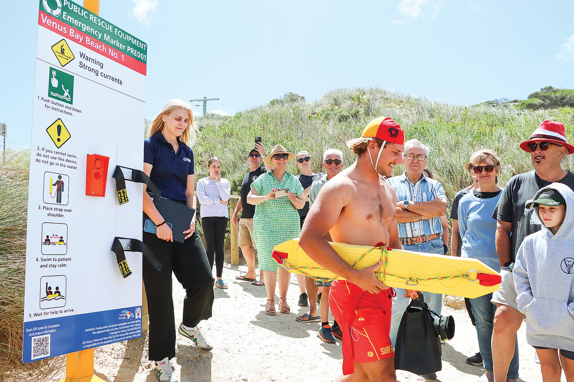 Venus Bay beach safety equipment demonstrated