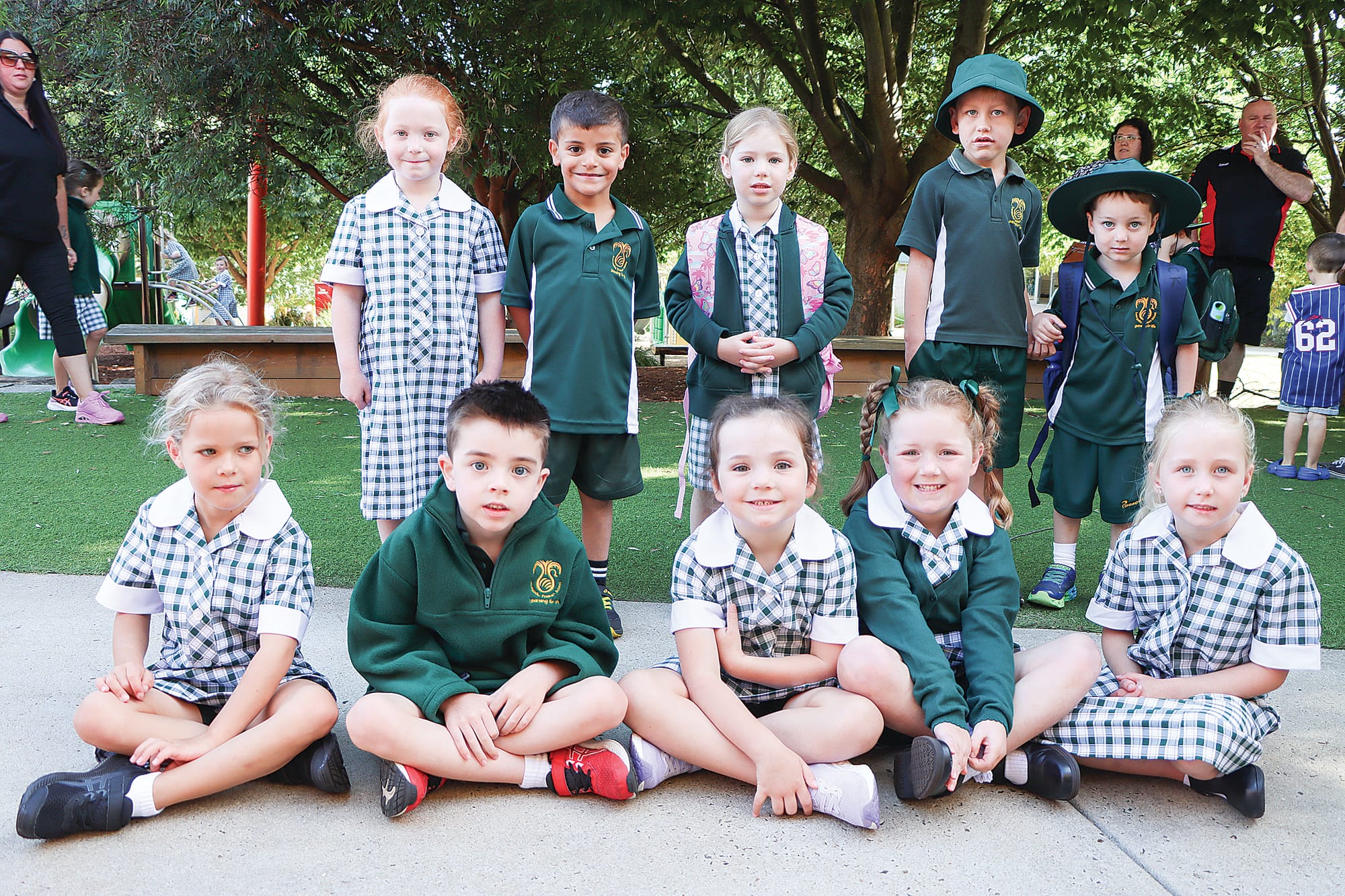 Leongatha Primary School Preps and principal ready for year ahead