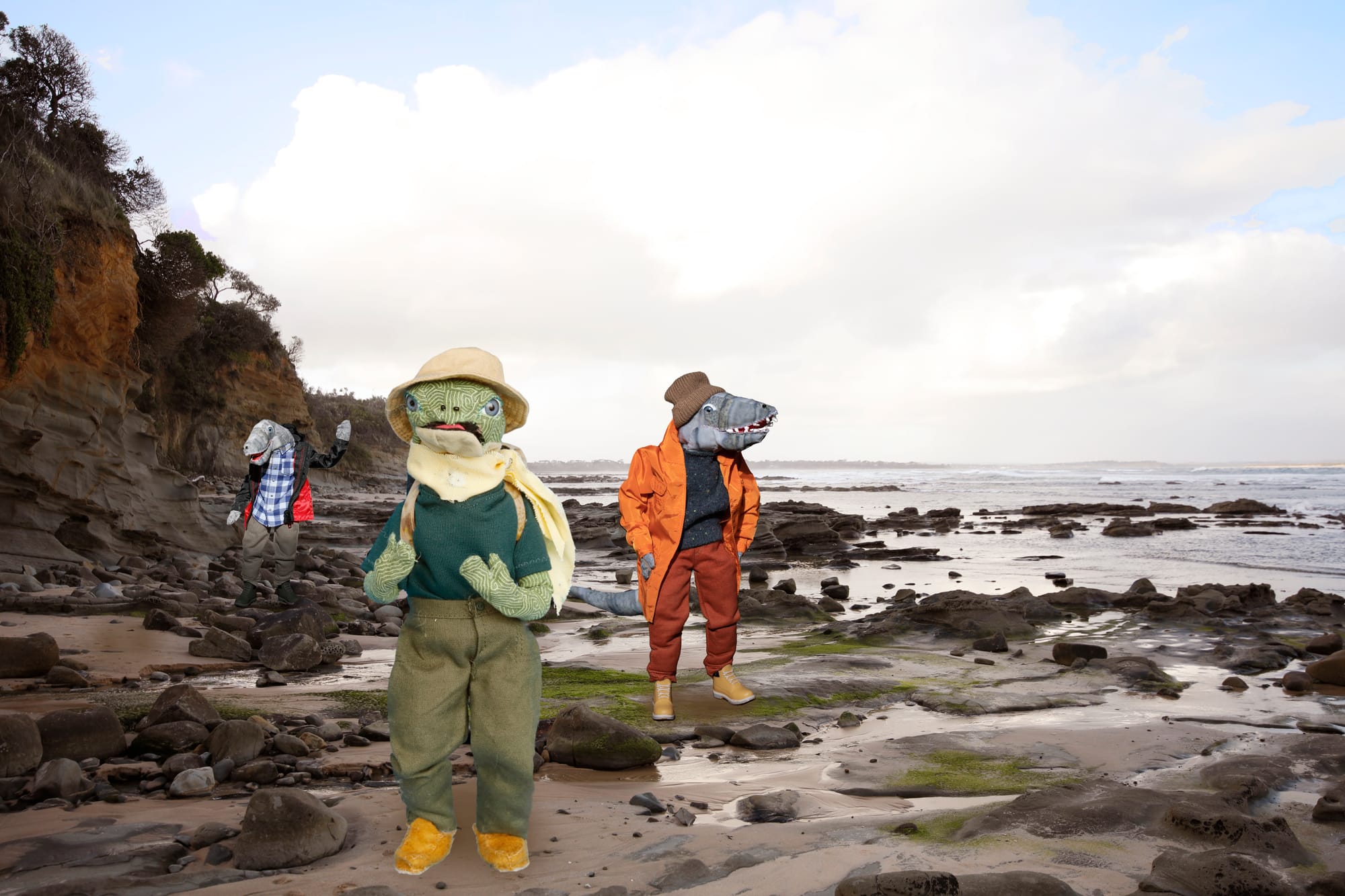 The Caves site with digital characters.