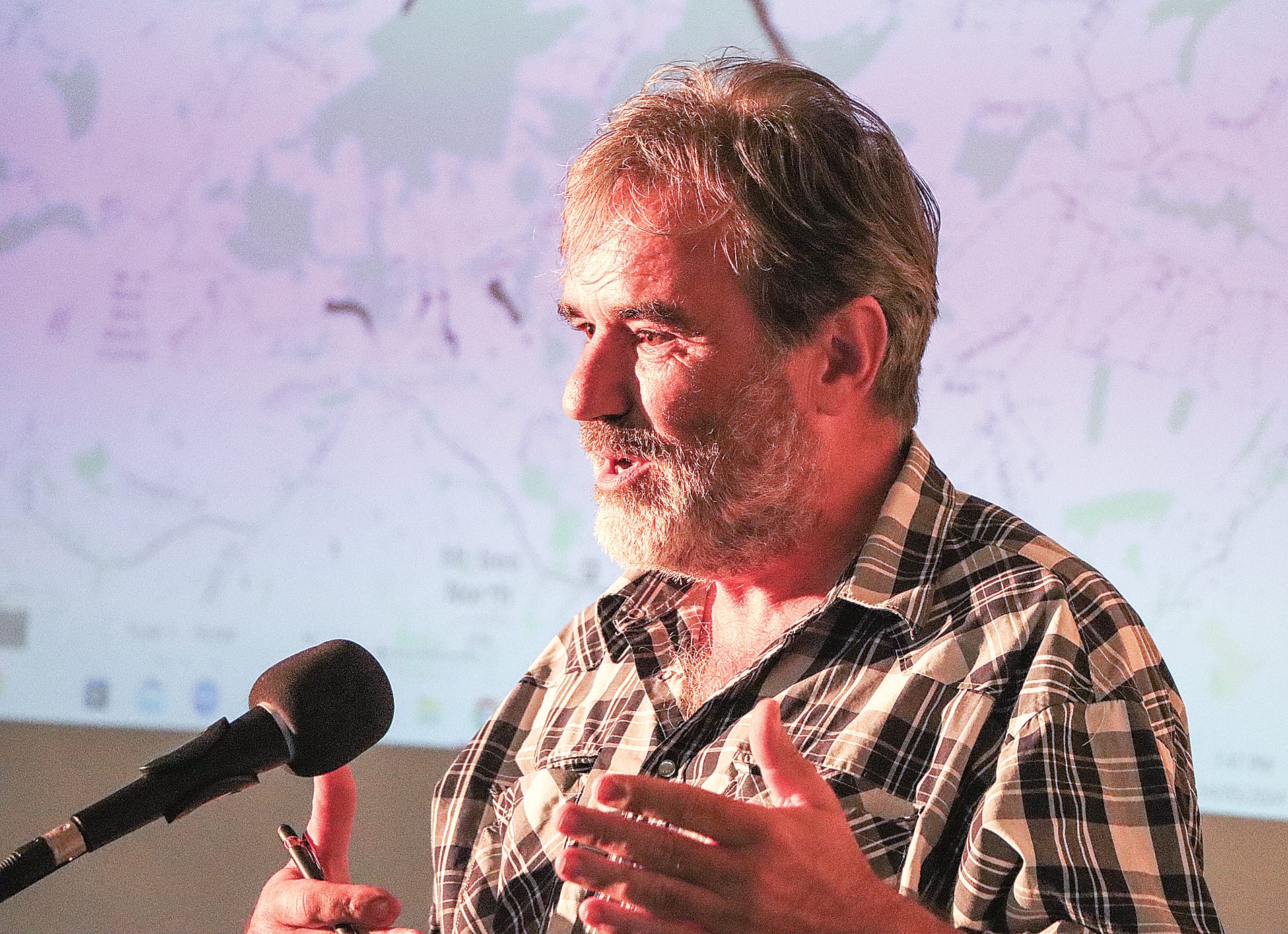 Peter Gannon of Ecocentric Consulting speaks during the Recovery, Replant, Renew session in Mirboo North. A05_2124