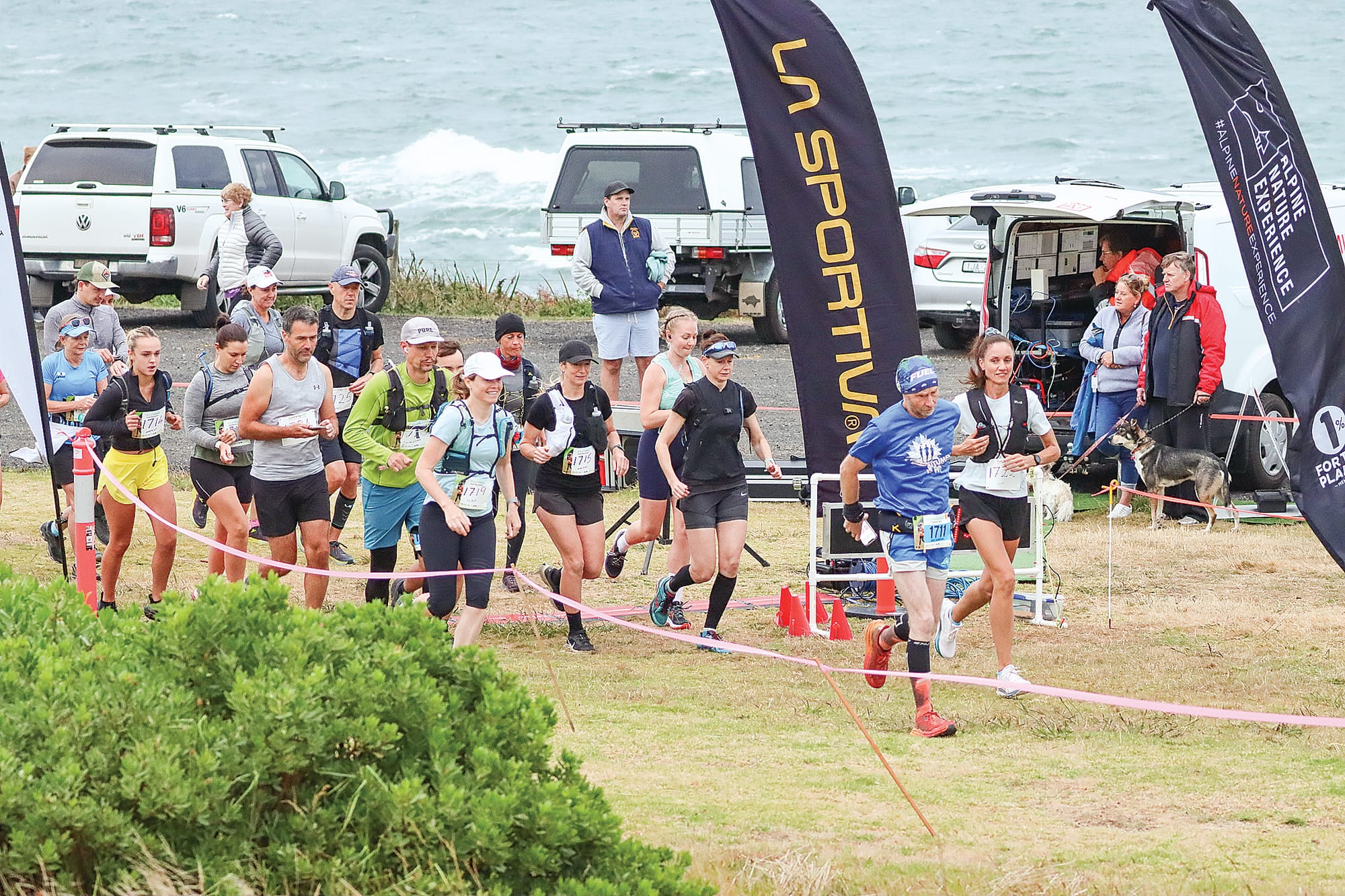 Runners hit the Kilcunda trail at the start of the 17-kilometre race. A20_0623