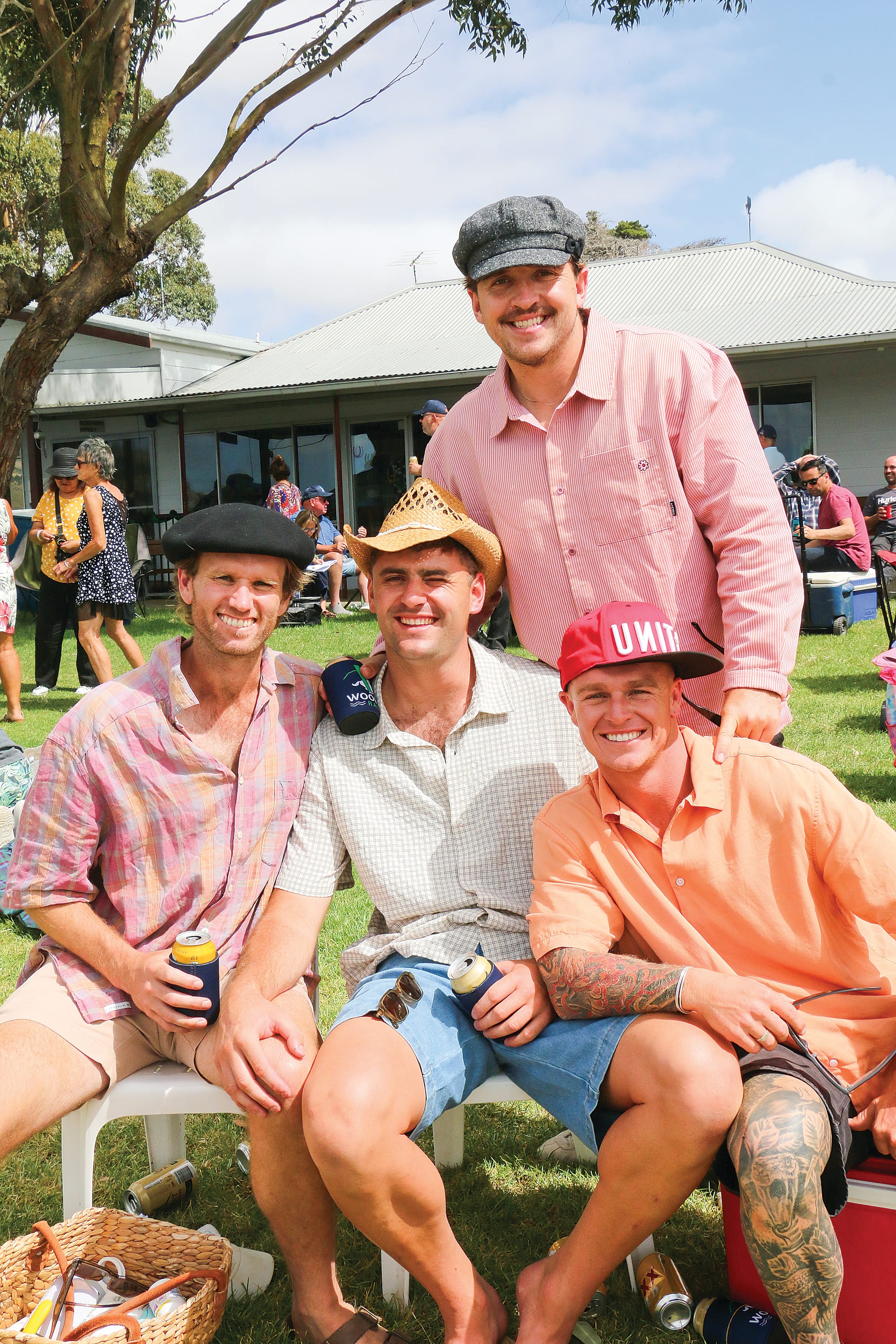 Seamus Feery, Tom Gawthrop, Owen Wilson and Benja Toman from Seymour spent the afternoon at the Woolamai Races on Saturday.