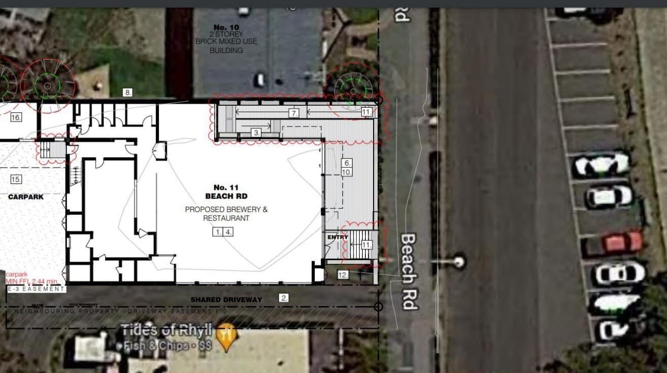 The proposed site for the brewery and restaurant at 11 Beach Street Rhyll.