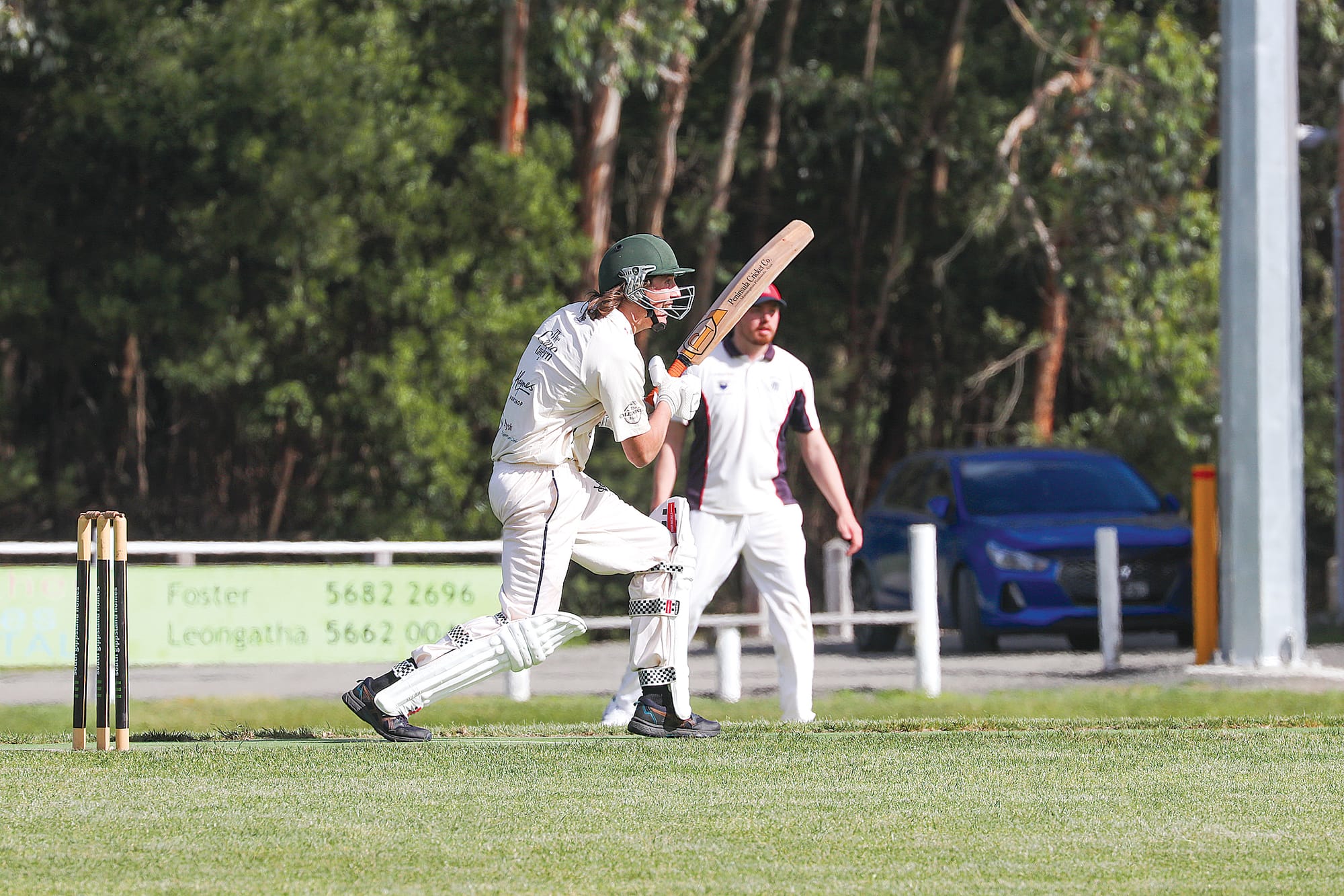 Wonthaggi Club’s Fraser West plays a positive stroke against MDU. Z30_4623