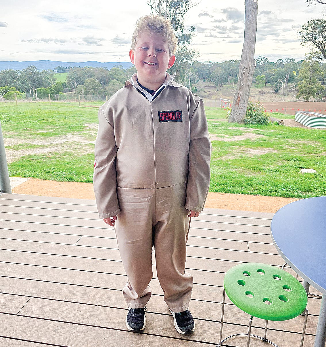 Leo Akkermans enjoying the dress-up day.