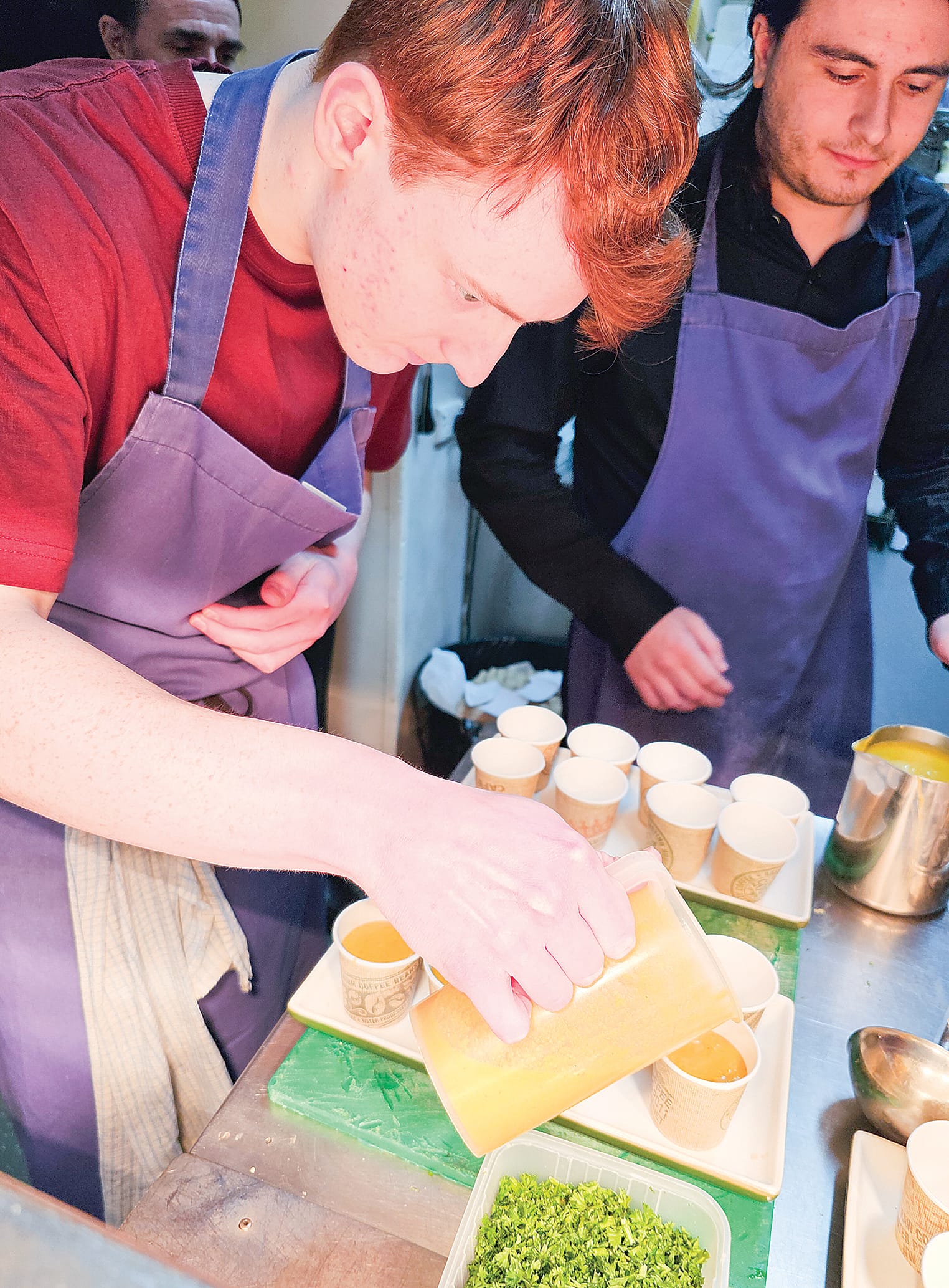 Michael and Luke prepared the dishes.