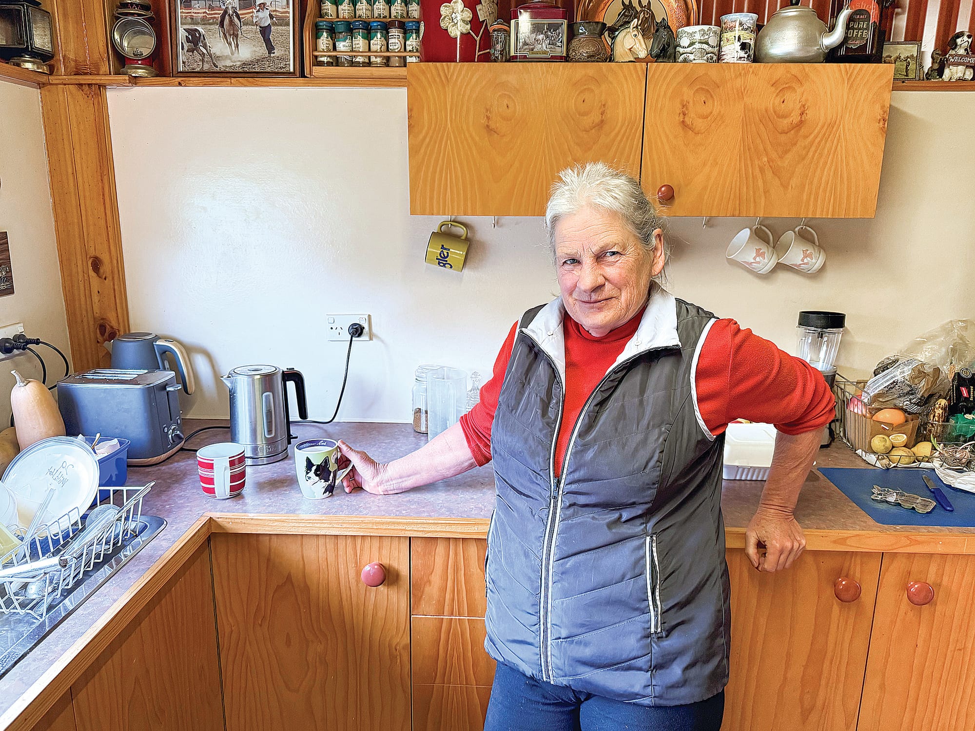 There’s a ready cuppa on hand when friends come to call but a dispute with the shire has left the future uncertain for Meeniyan’s Aileen Hughes.