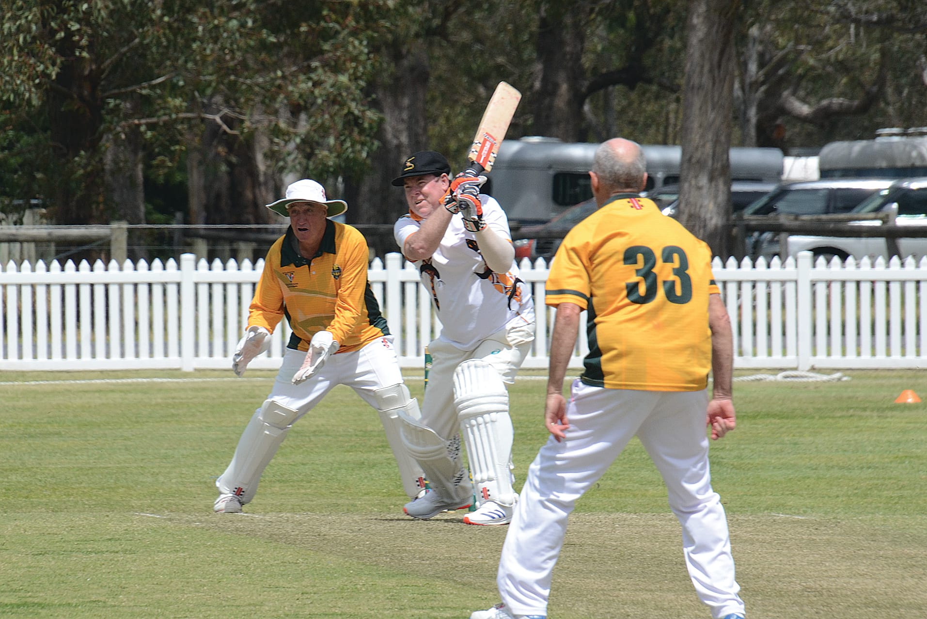 Mark Brown from Traralgon drives for the Goannas.