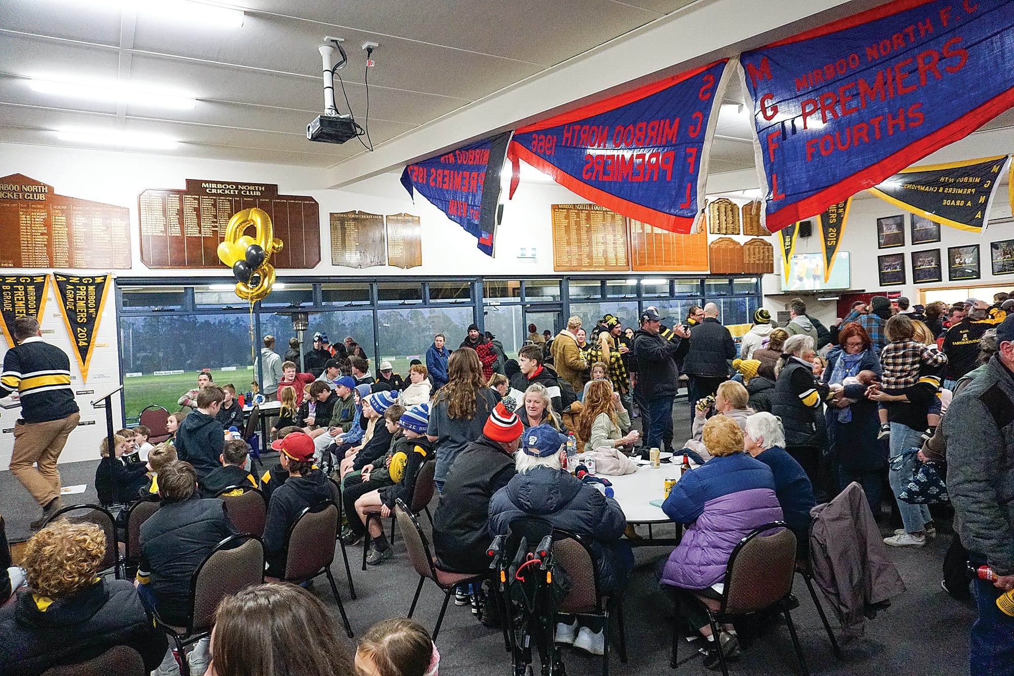 Dozens of Mirboo North football club members, family and players gathered to not only celebrate Gary Ablett Jr’s visit but their premiership reunions and sponsors day. Ns40_3024