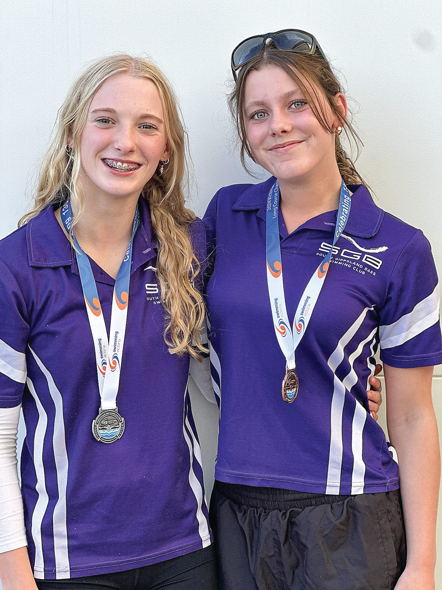 South Gippsland Bass swimmers Gemma with coach Lori.