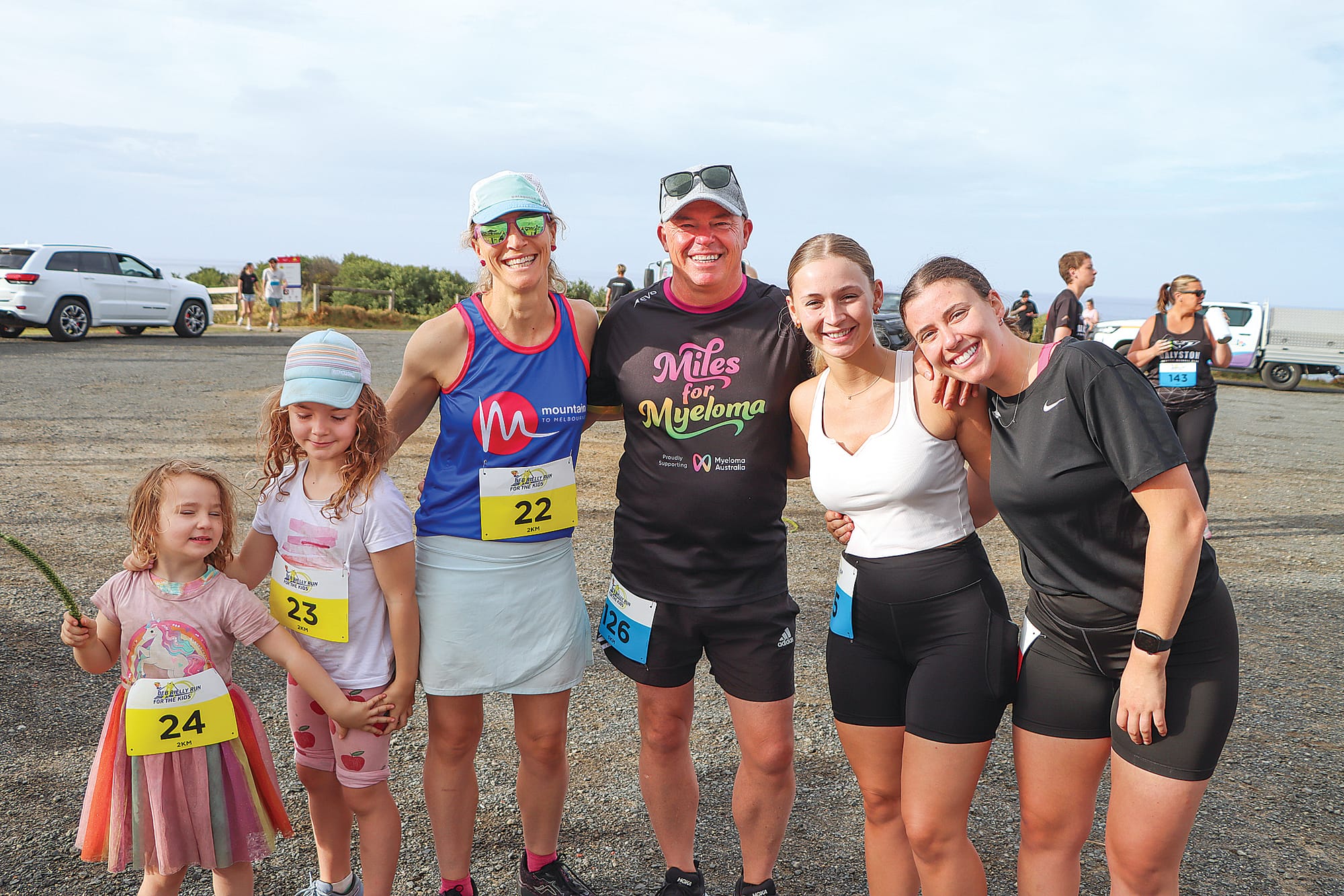 Cas, Ada, May, Simon, Briana and Lauren get set to tackle various distances. A14_0825