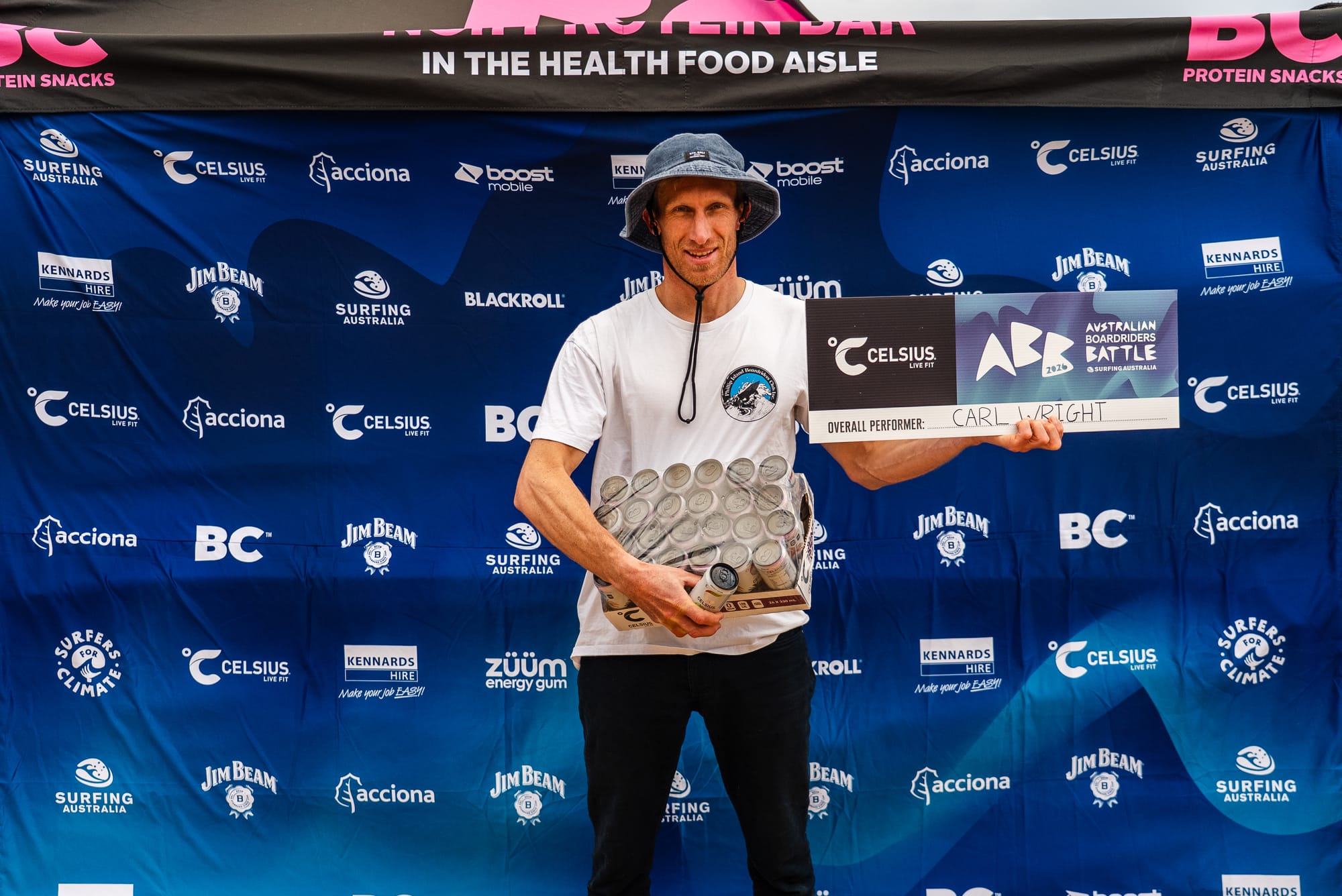 Boost Mobile Celsius Overall Performer to Carl Wright. Photo Credit: Noah Clifford / Surfing Victoria. 