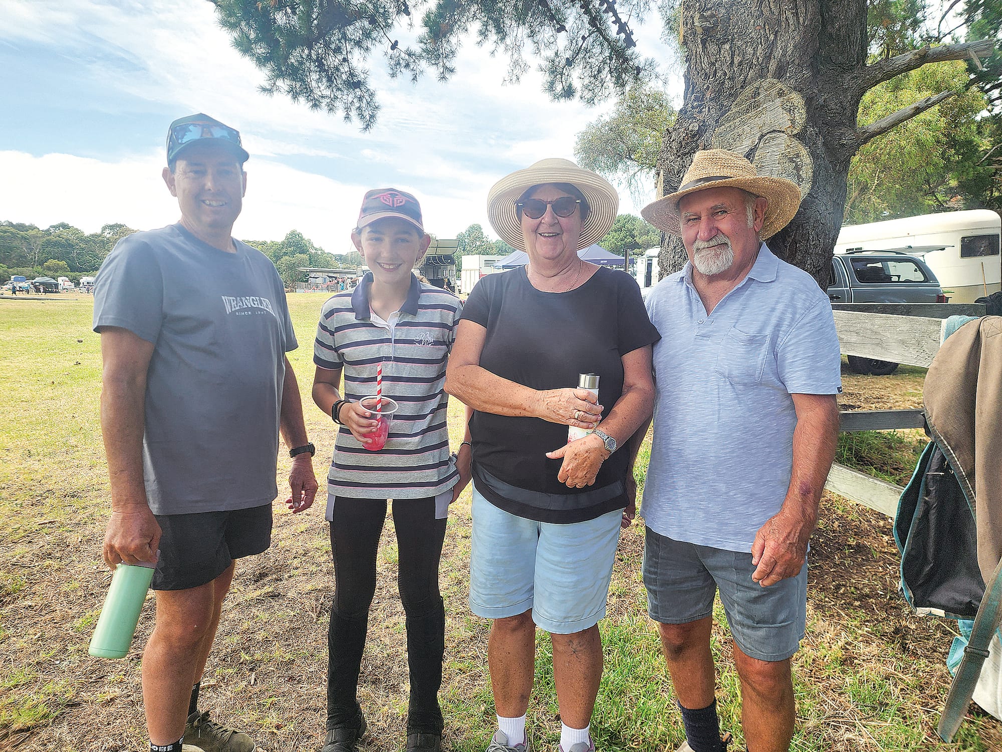 Mikayla was cheered on by dad Dave Jeffries and grandparents Shirley and Bill Mackinder on Thursday at Wonthaggi Pony Club. C01_0225