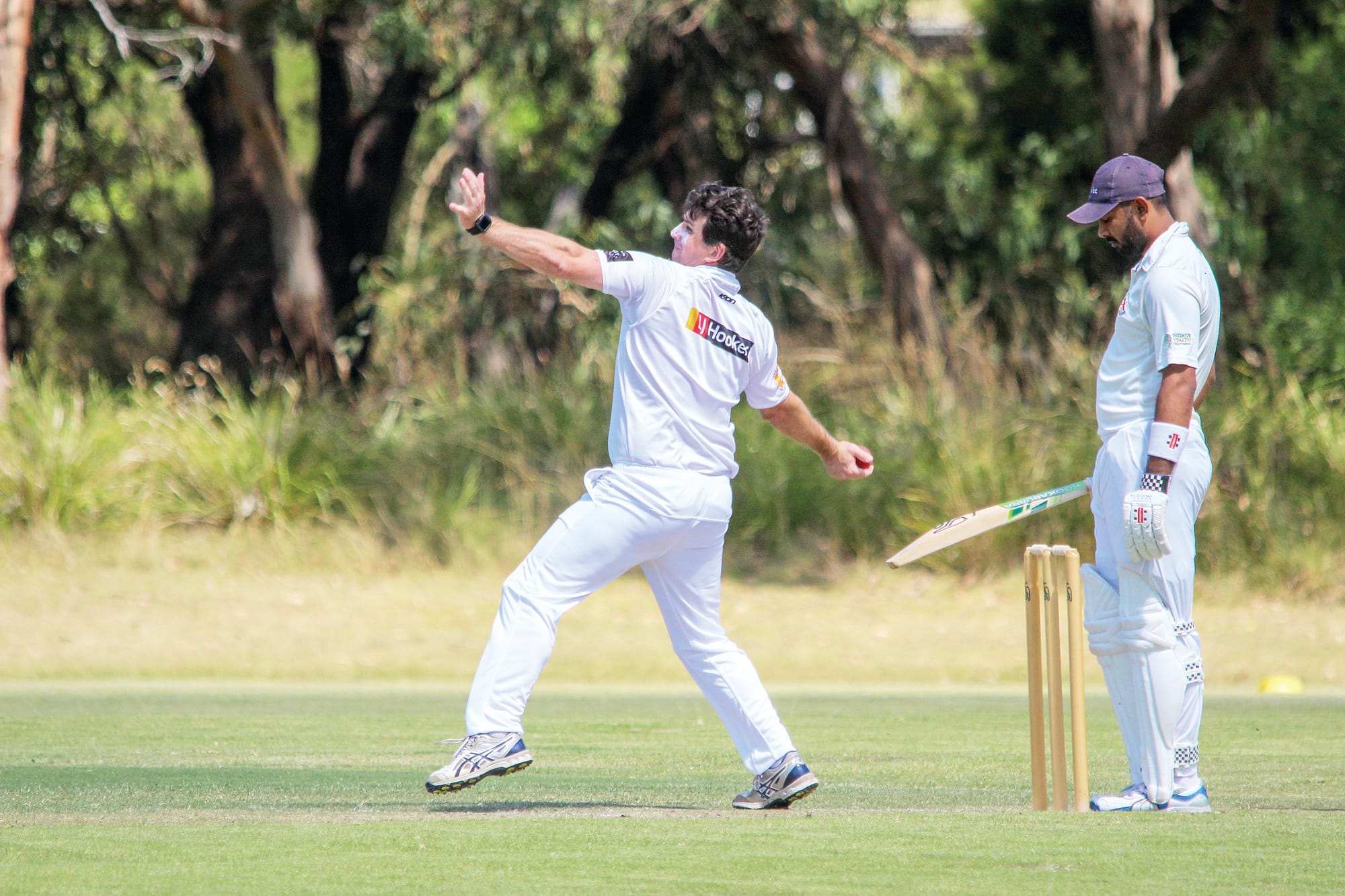 Tom McQaulter sends one down the Thompson Reserve pitch.