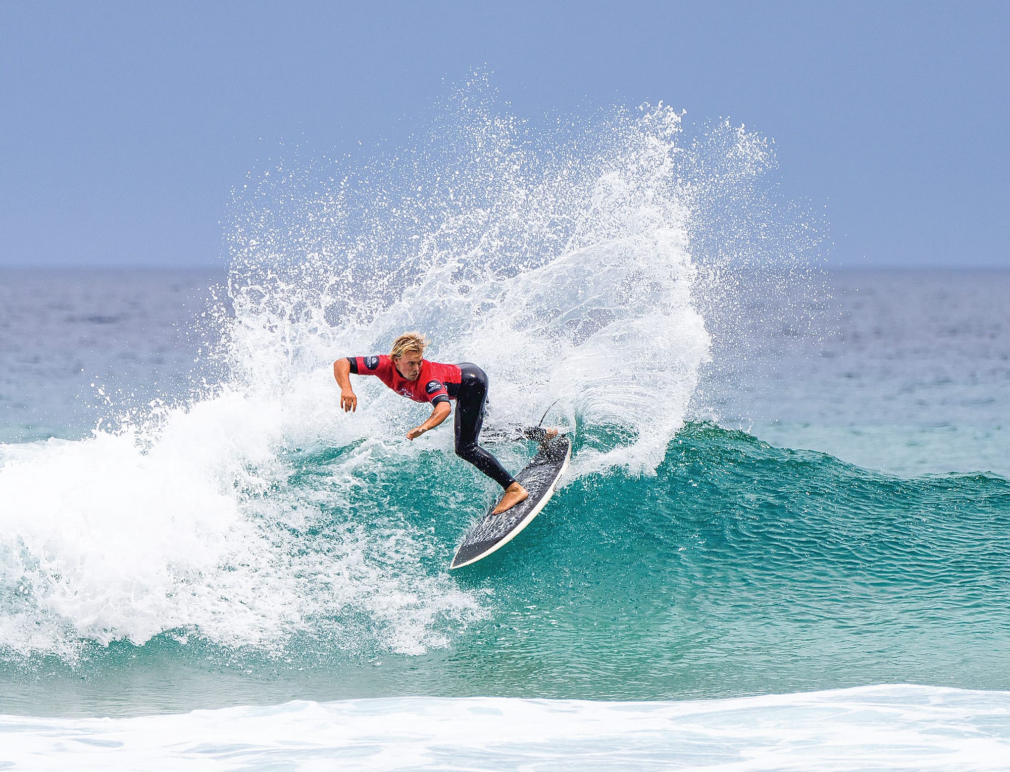 Harry de Roth (Phillip Island) slashing his way to a Round 3 Victorian Open Series win. Photo: Tommy Williams/Surfing Victoria