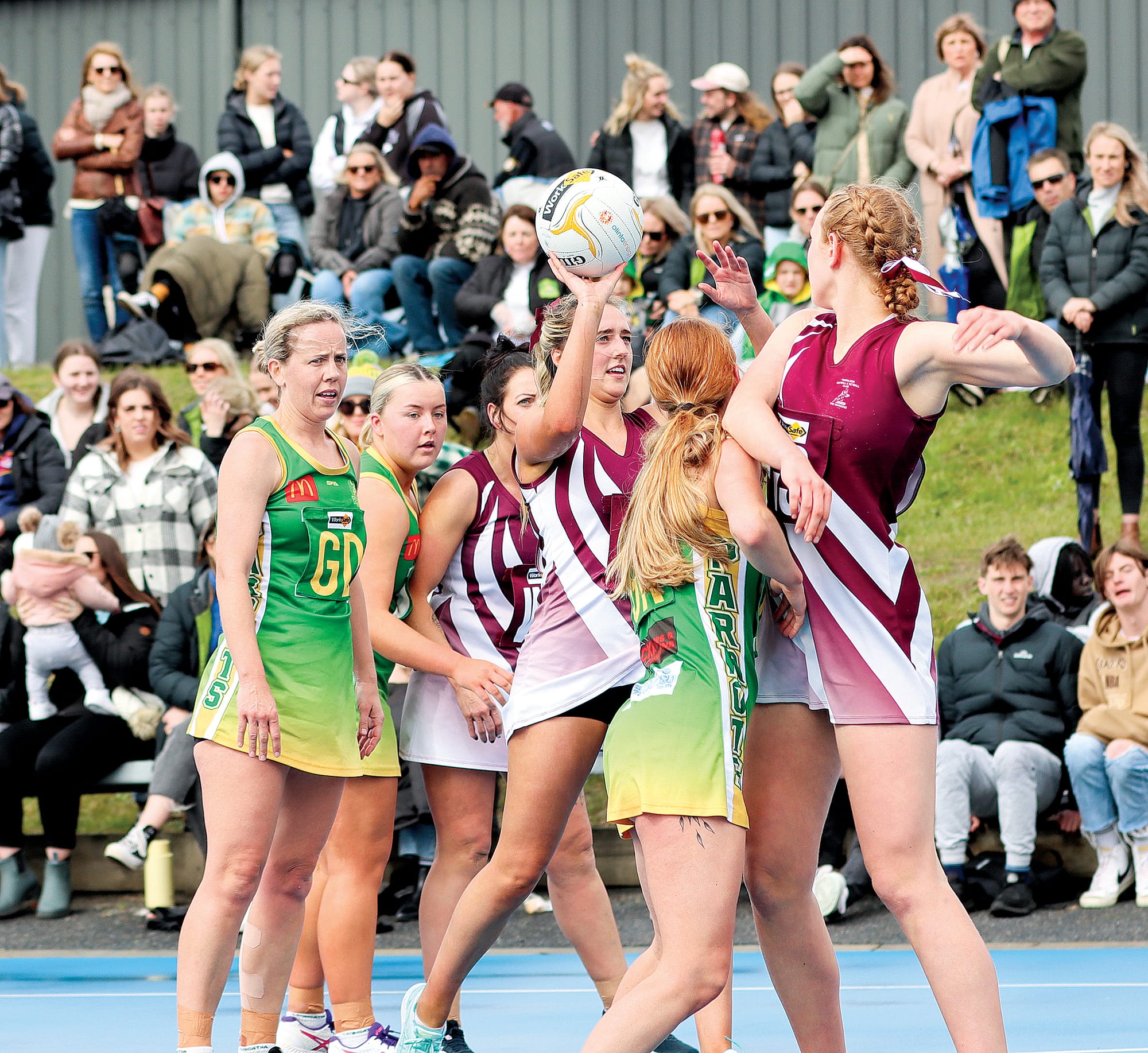 Competitive spirit is on show during Traralgon’s B grade grand final win against Leongatha.