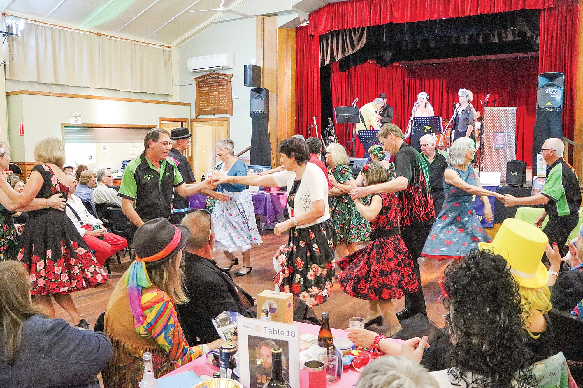 Rock ‘n Roll takes over the Meeniyan Town Hall in celebration of Leongatha Rotary Club’s 70th Birthday. A17_4723